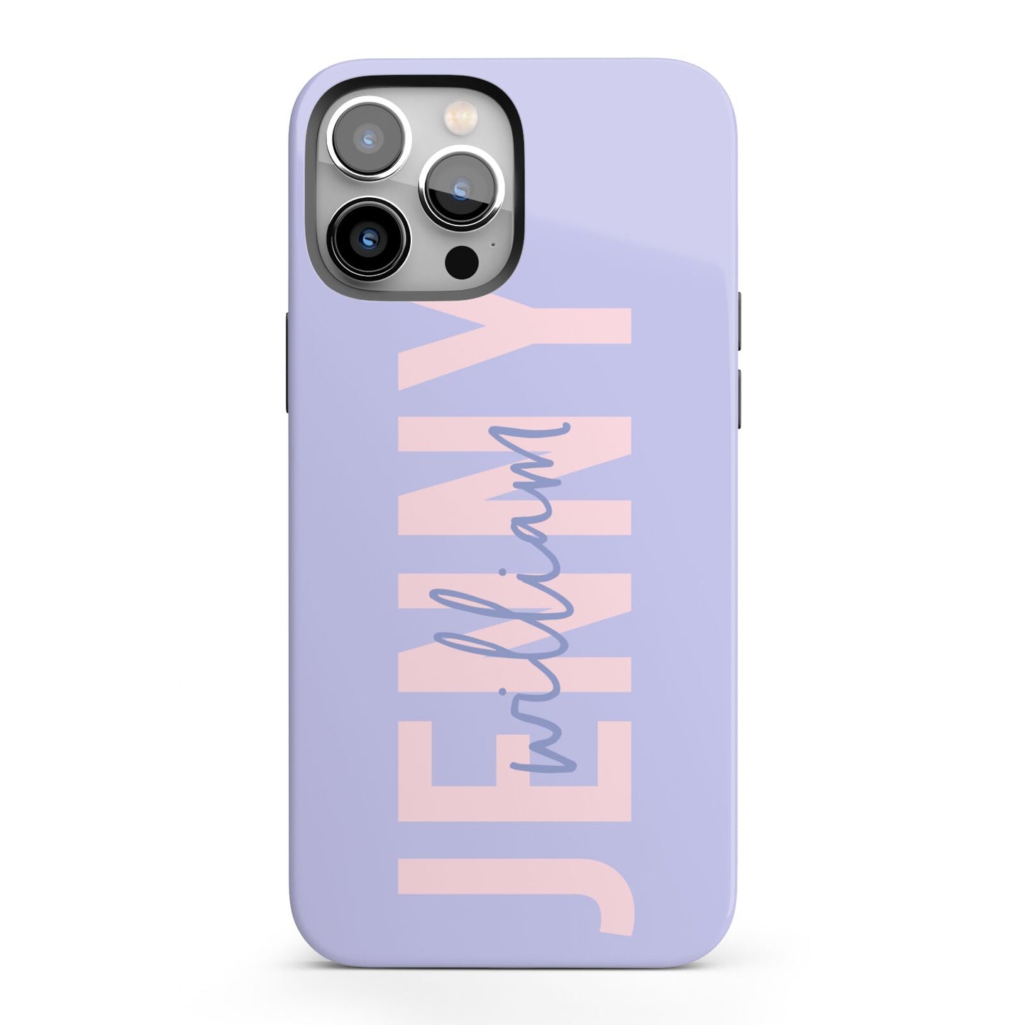 Pastel Pink and Purple Full Name iPhone 13 Pro Max Full Wrap 3D Tough Case