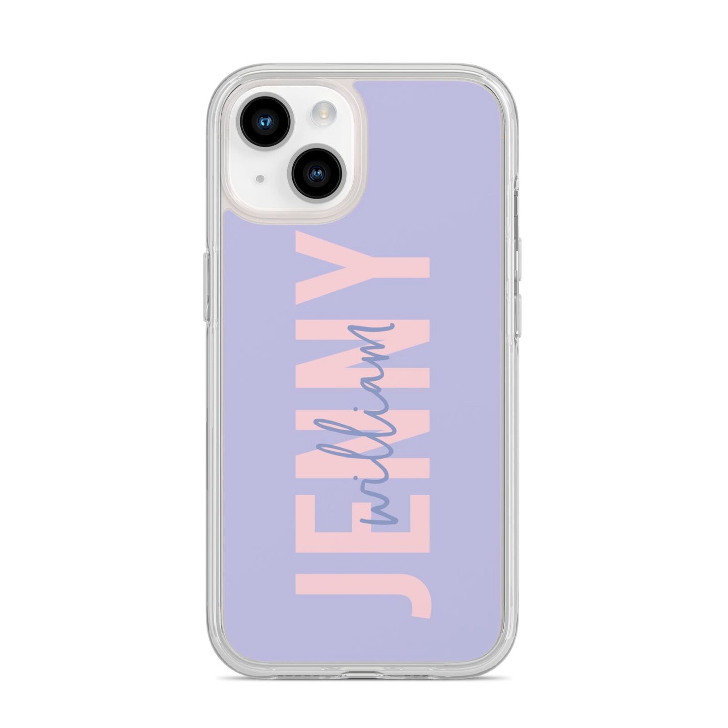 Pastel Pink and Purple Full Name iPhone 14 Clear Tough Case Starlight