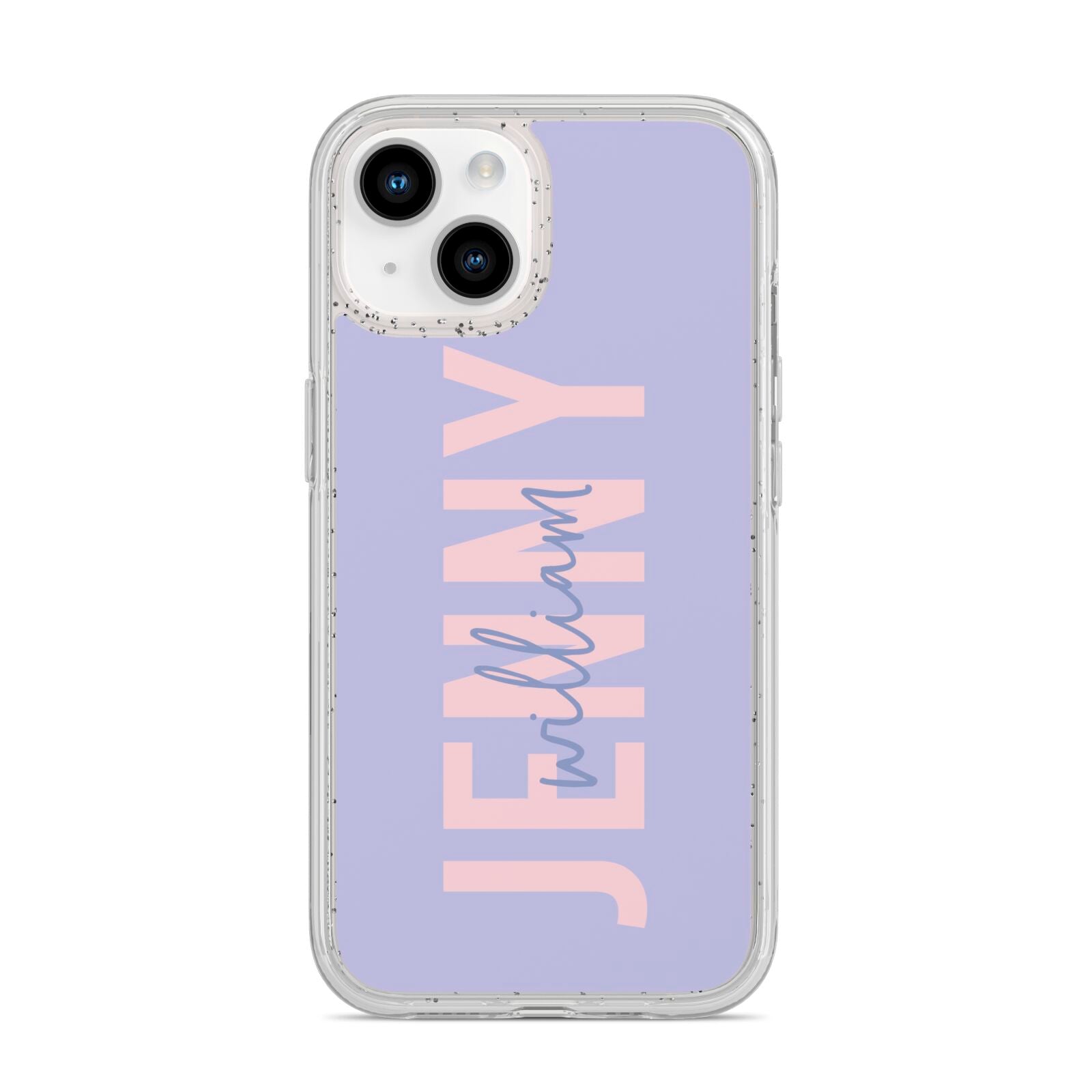 Pastel Pink and Purple Full Name iPhone 14 Glitter Tough Case Starlight