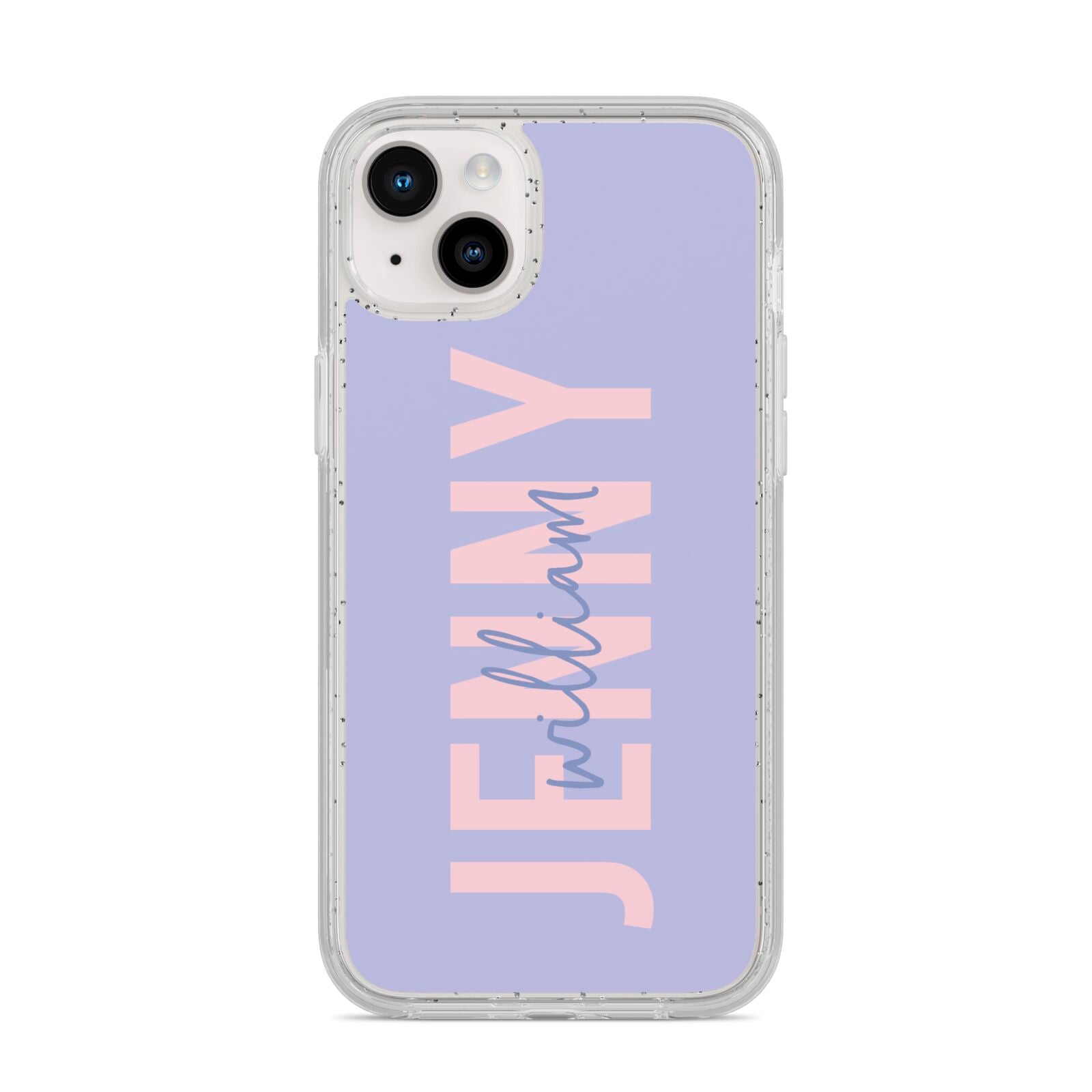 Pastel Pink and Purple Full Name iPhone 14 Plus Glitter Tough Case Starlight