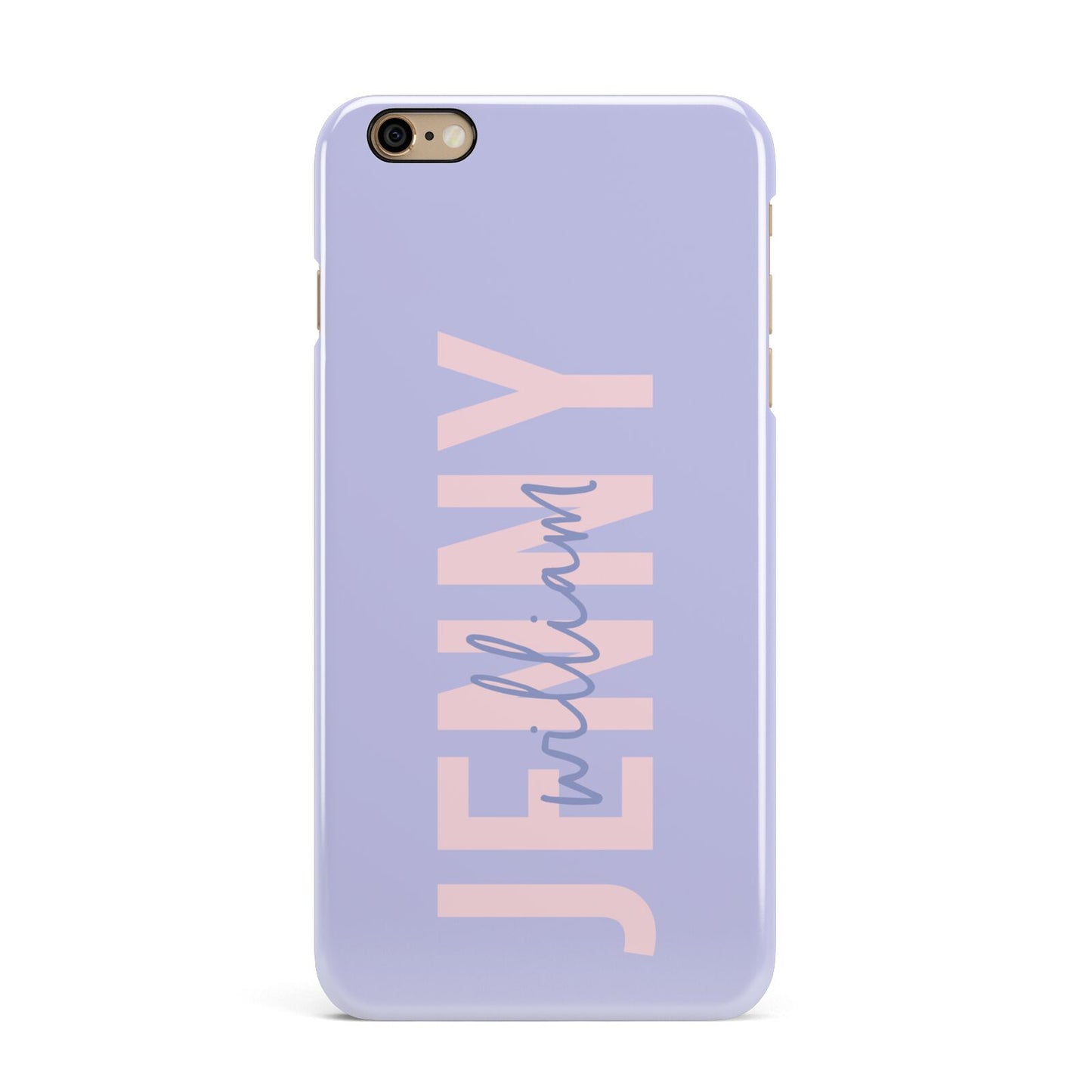 Pastel Pink and Purple Full Name iPhone 6 Plus 3D Snap Case on Gold Phone