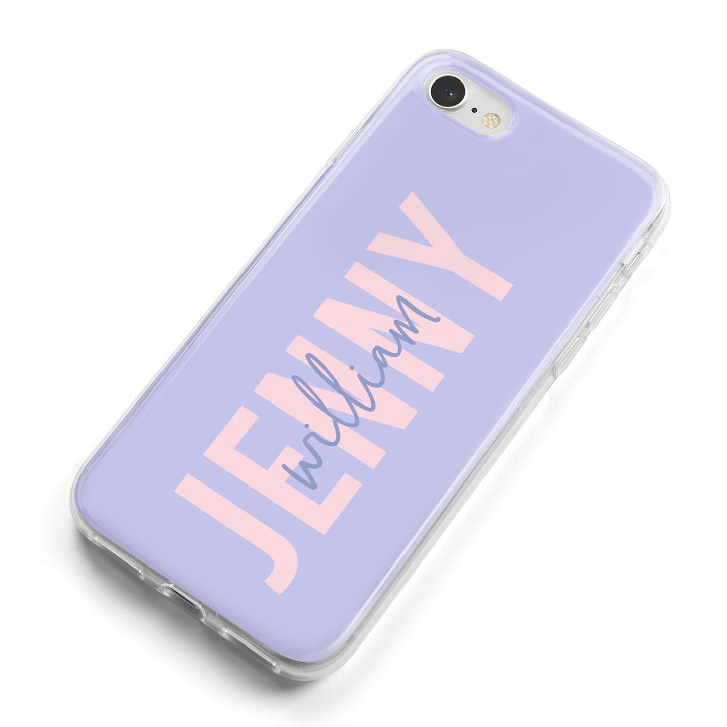 Pastel Pink and Purple Full Name iPhone 8 Bumper Case on Silver iPhone Alternative Image