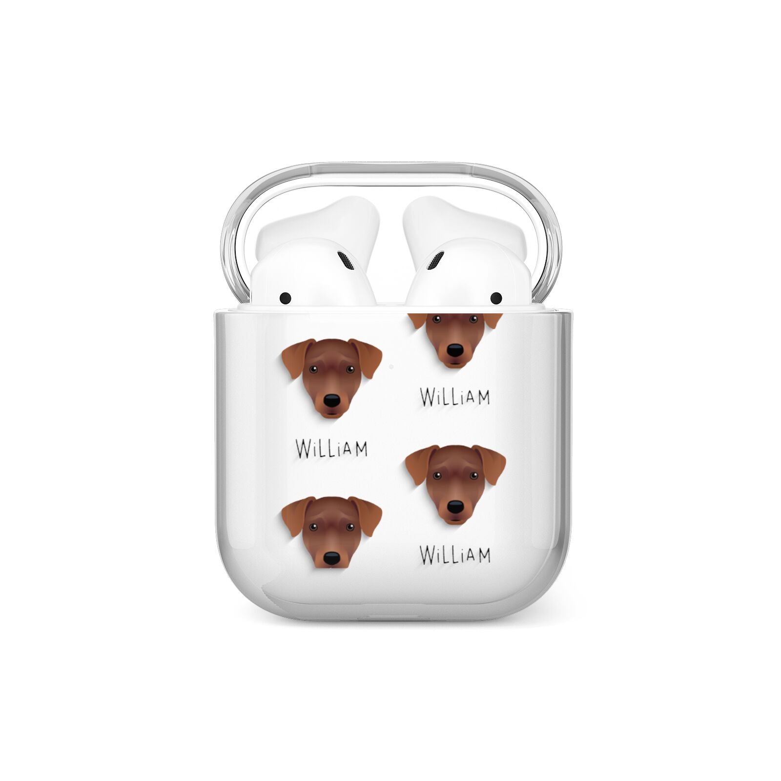 Patterdale Terrier Icon with Name AirPods Case