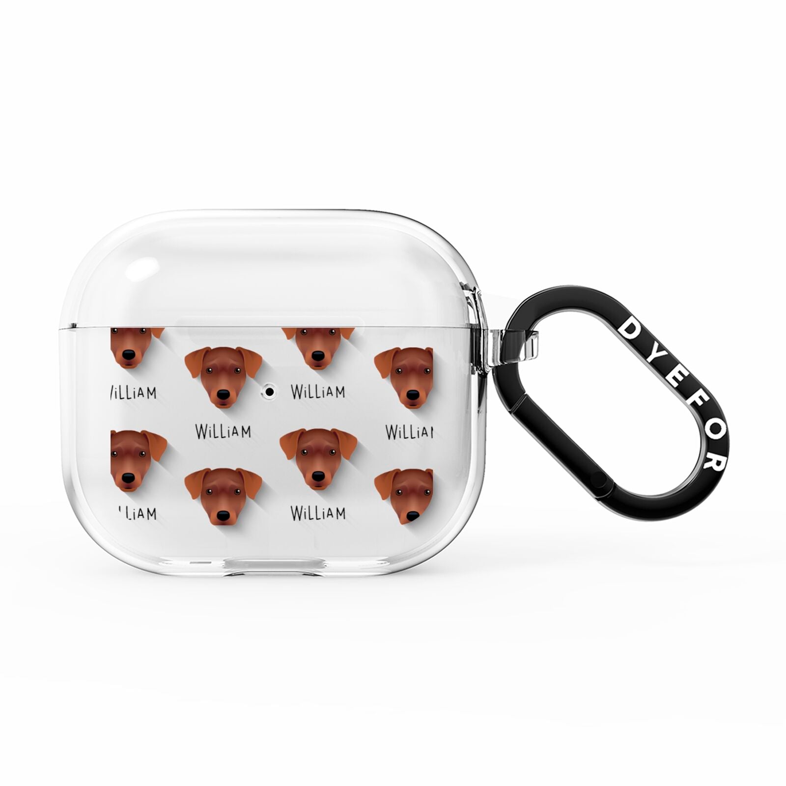 Patterdale Terrier Icon with Name AirPods Clear Case 3rd Gen