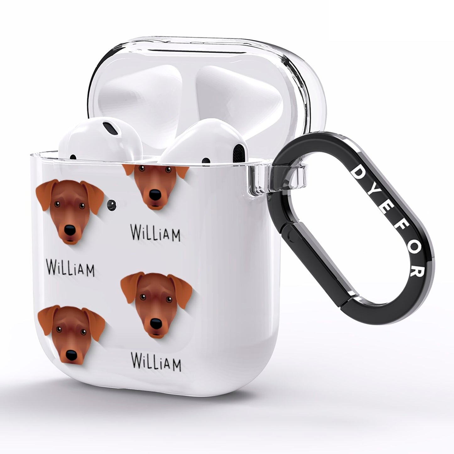 Patterdale Terrier Icon with Name AirPods Clear Case Side Image