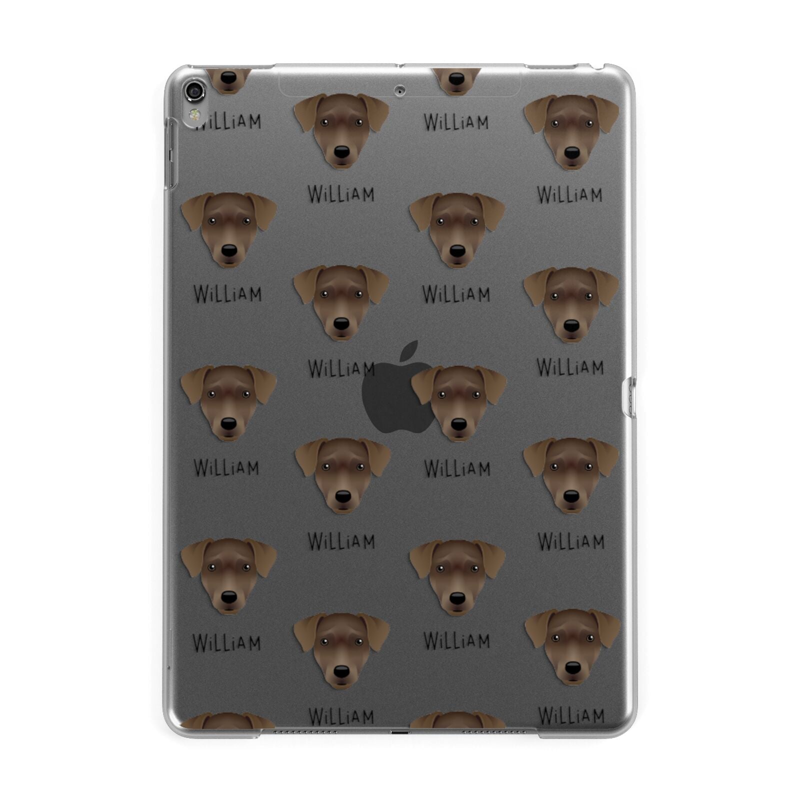 Patterdale Terrier Icon with Name Apple iPad Grey Case