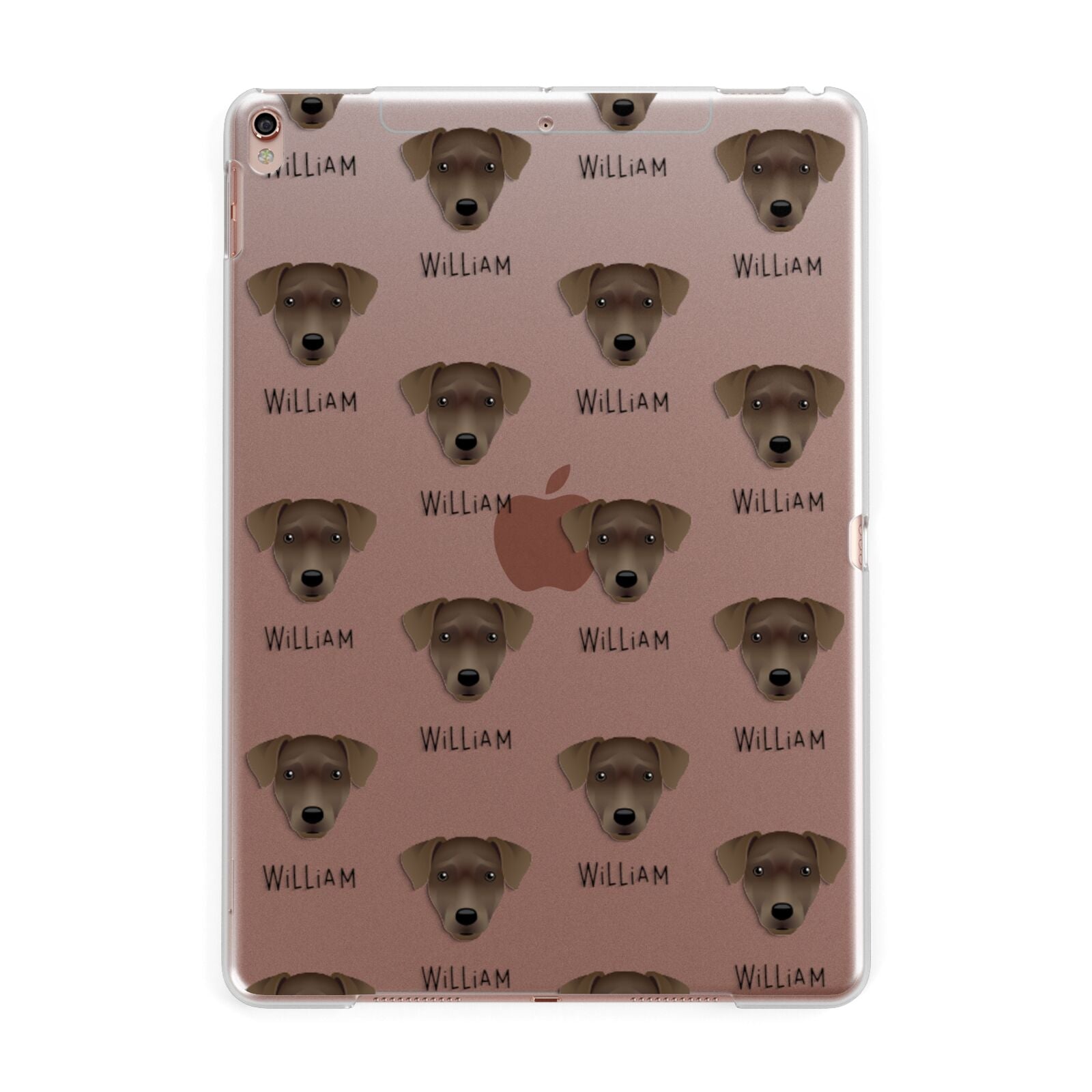 Patterdale Terrier Icon with Name Apple iPad Rose Gold Case