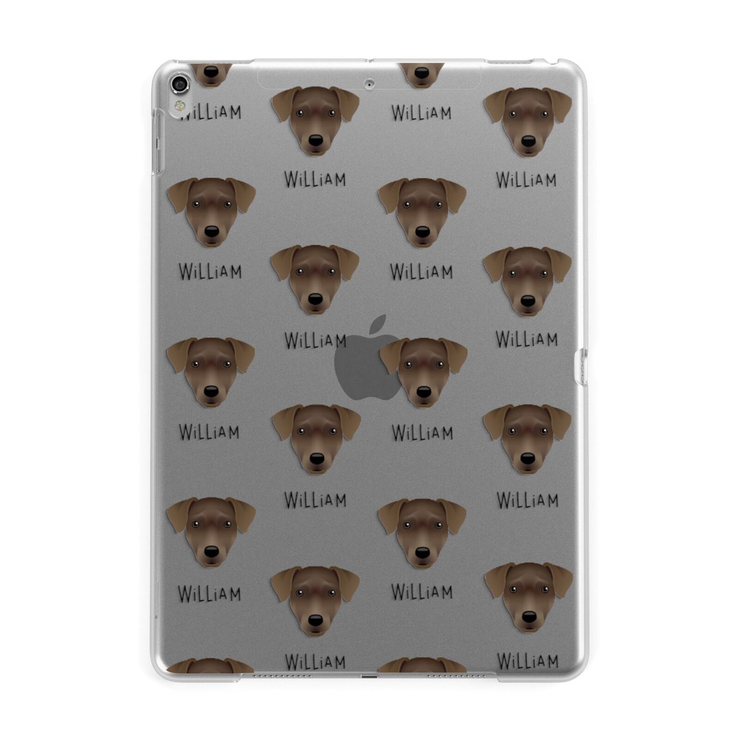 Patterdale Terrier Icon with Name Apple iPad Silver Case