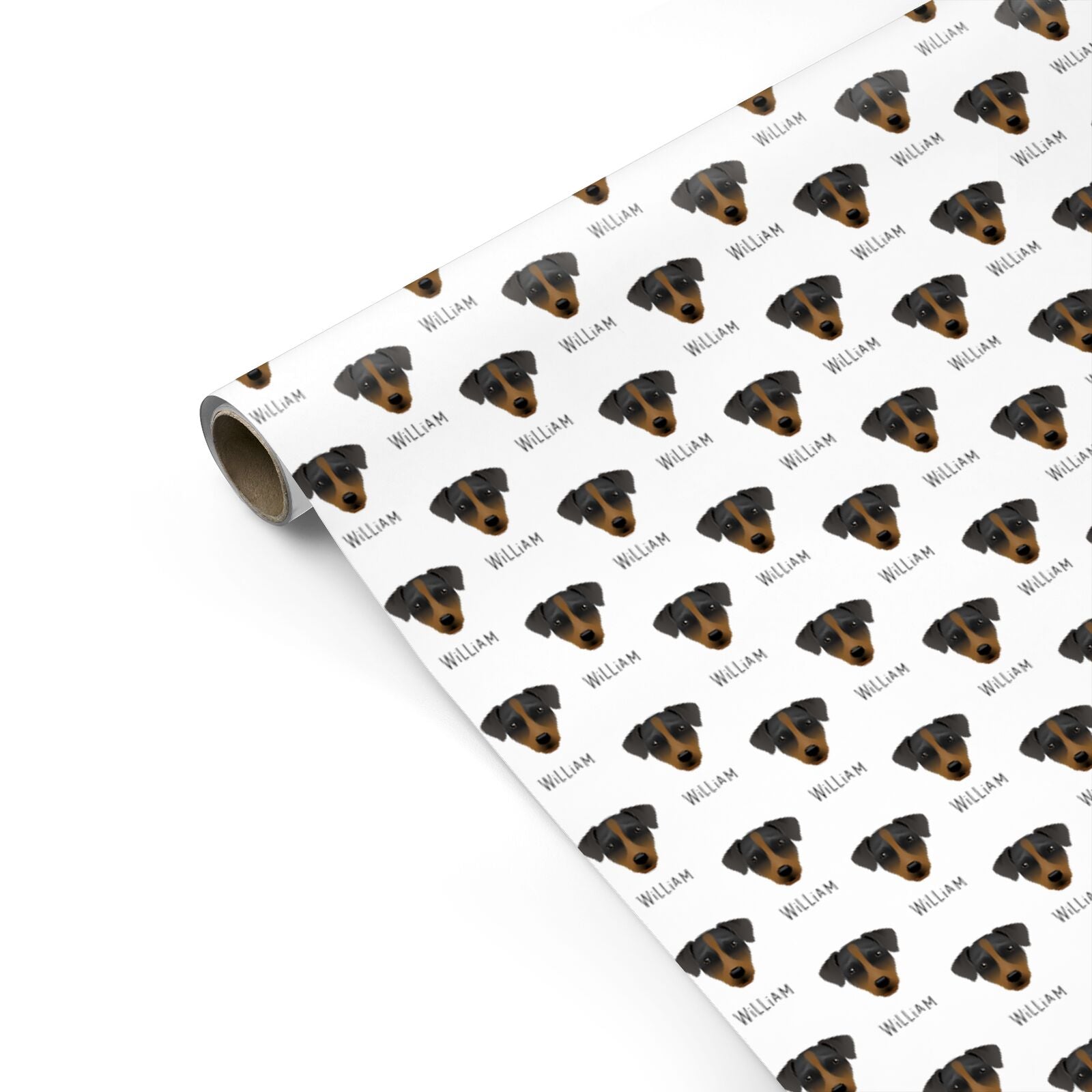 Patterdale Terrier Icon with Name Personalised Gift Wrap