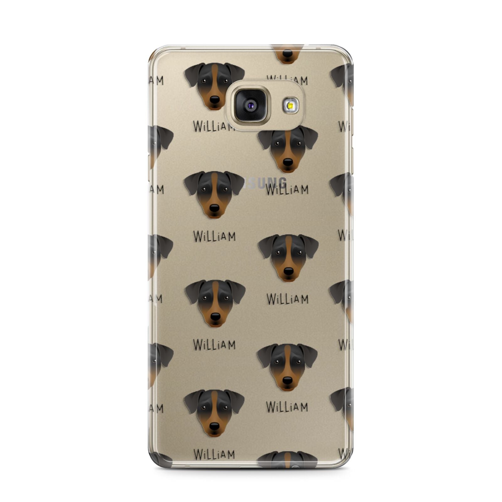 Patterdale Terrier Icon with Name Samsung Galaxy A7 2016 Case on gold phone