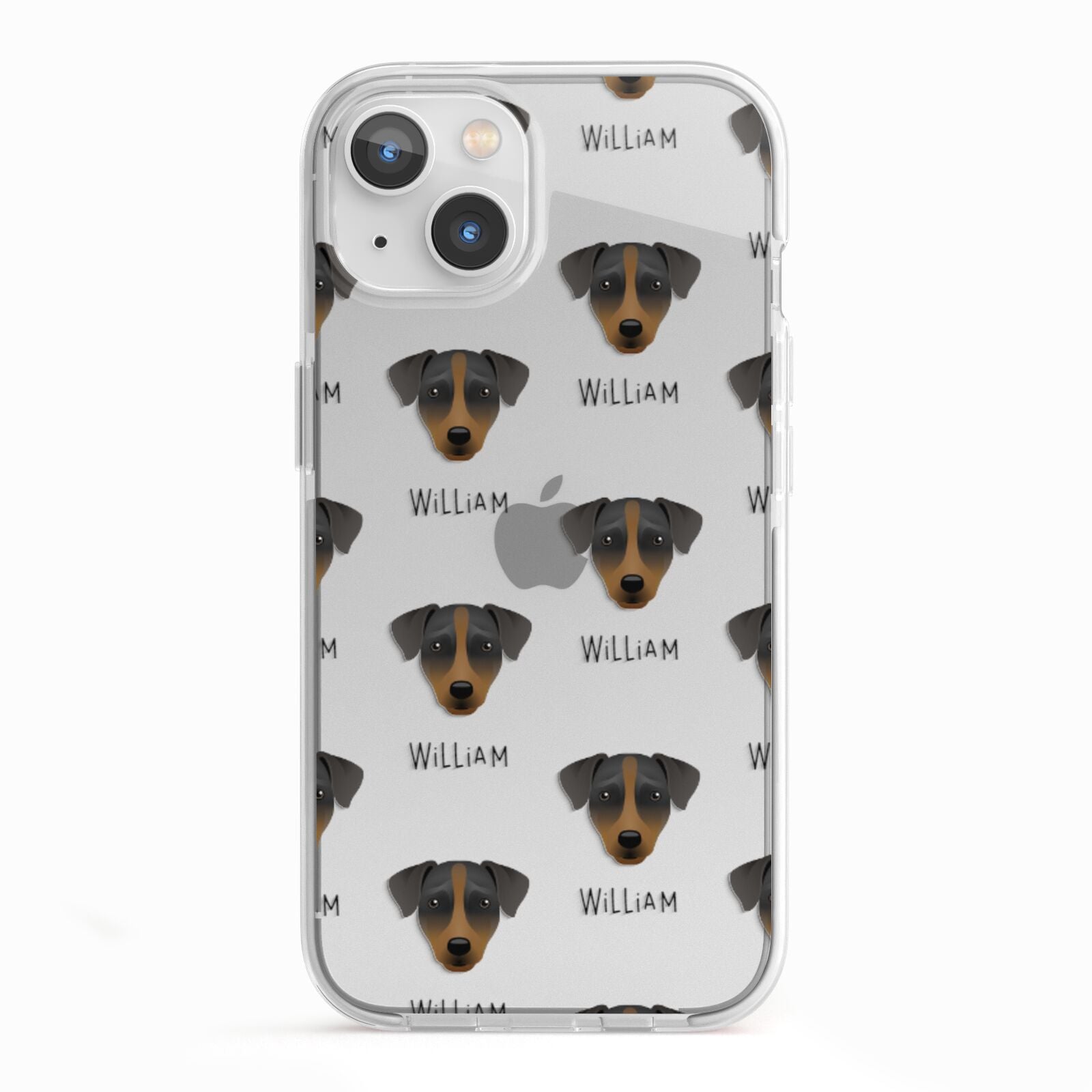 Patterdale Terrier Icon with Name iPhone 13 TPU Impact Case with White Edges