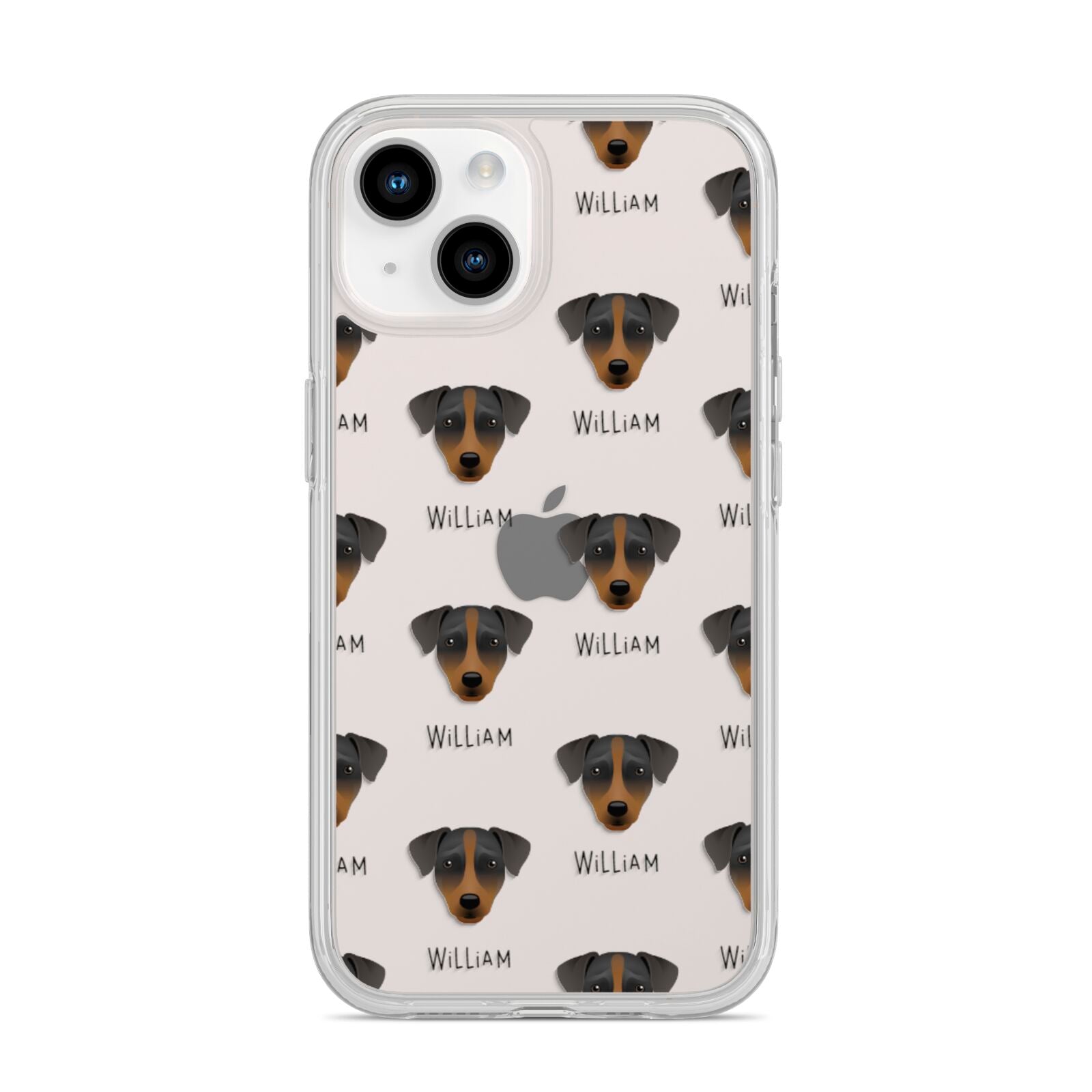 Patterdale Terrier Icon with Name iPhone 14 Clear Tough Case Starlight