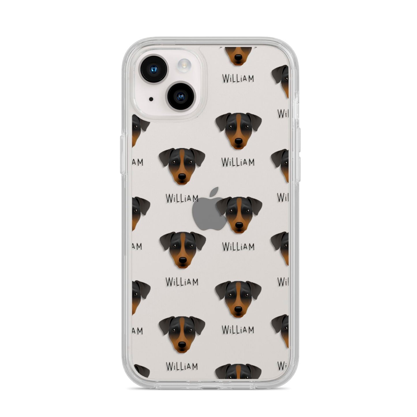 Patterdale Terrier Icon with Name iPhone 14 Plus Clear Tough Case Starlight