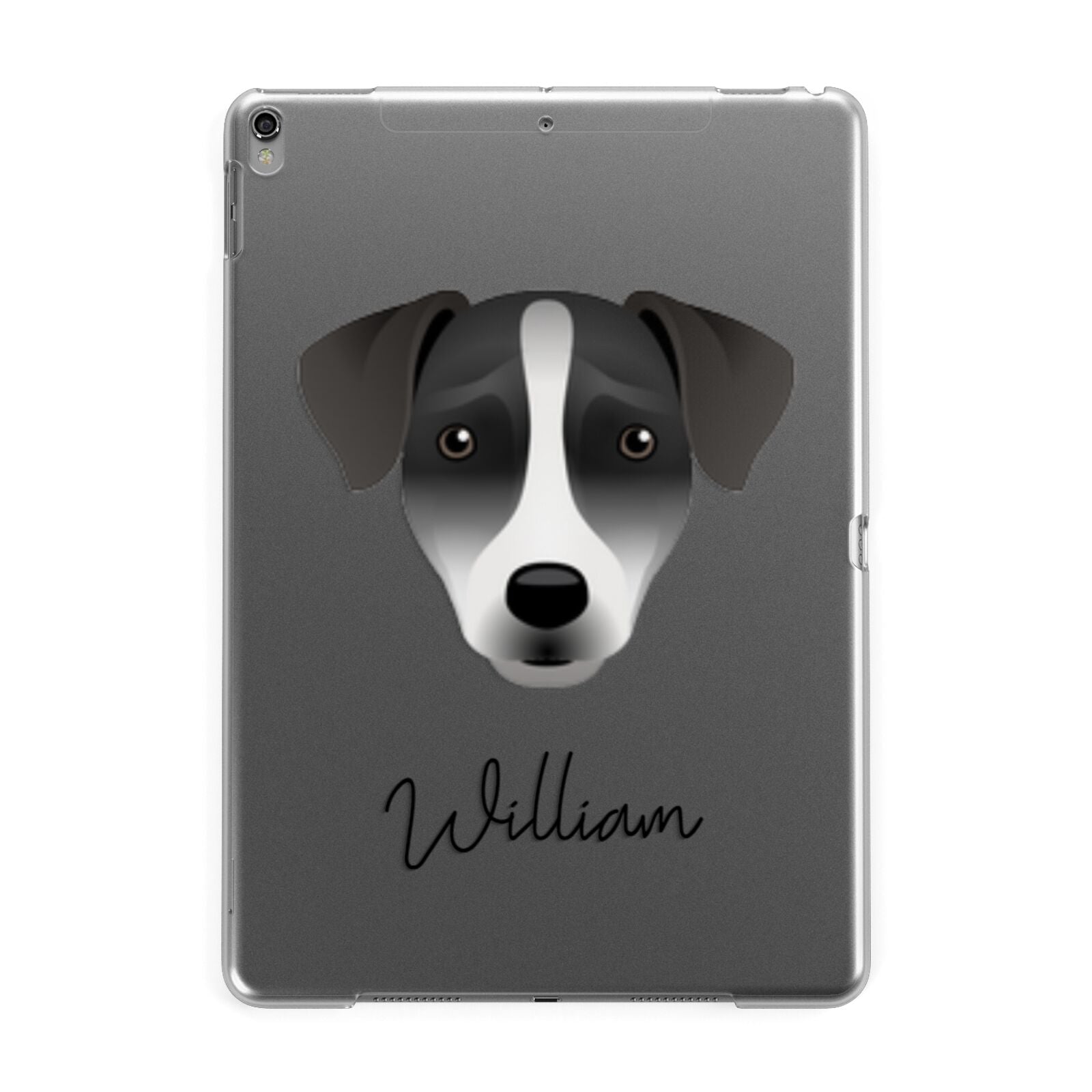 Patterdale Terrier Personalised Apple iPad Grey Case