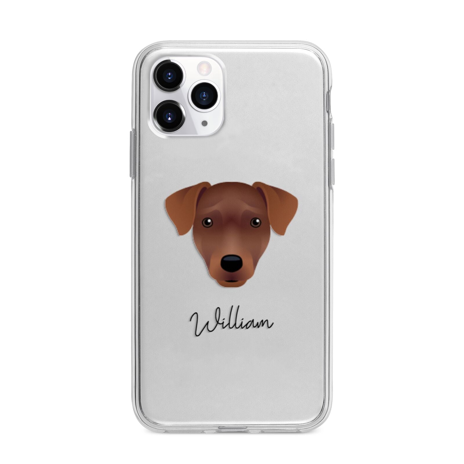 Patterdale Terrier Personalised Apple iPhone 11 Pro Max in Silver with Bumper Case