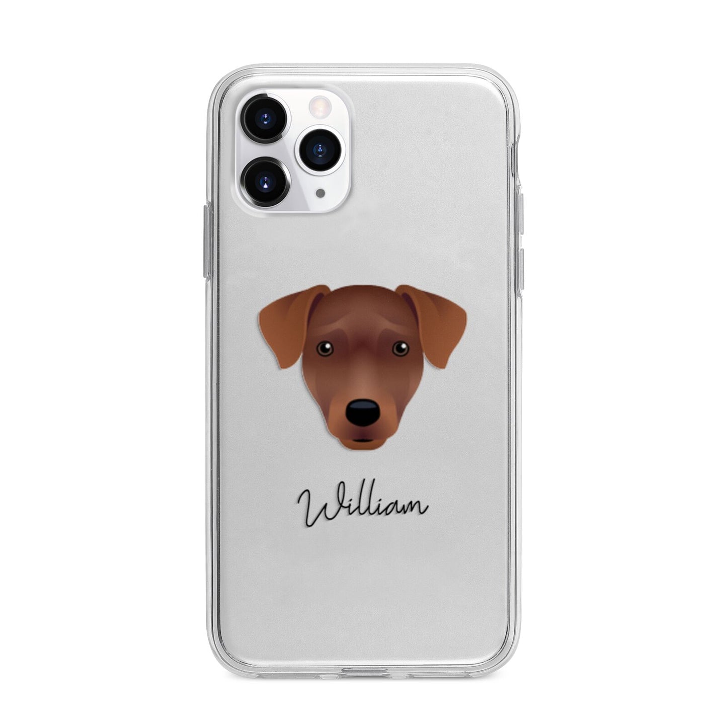 Patterdale Terrier Personalised Apple iPhone 11 Pro in Silver with Bumper Case