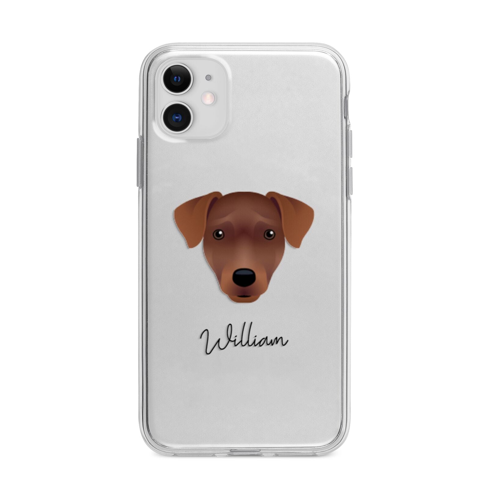 Patterdale Terrier Personalised Apple iPhone 11 in White with Bumper Case