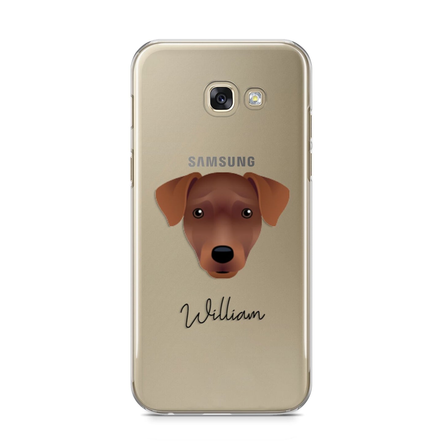 Patterdale Terrier Personalised Samsung Galaxy A5 2017 Case on gold phone
