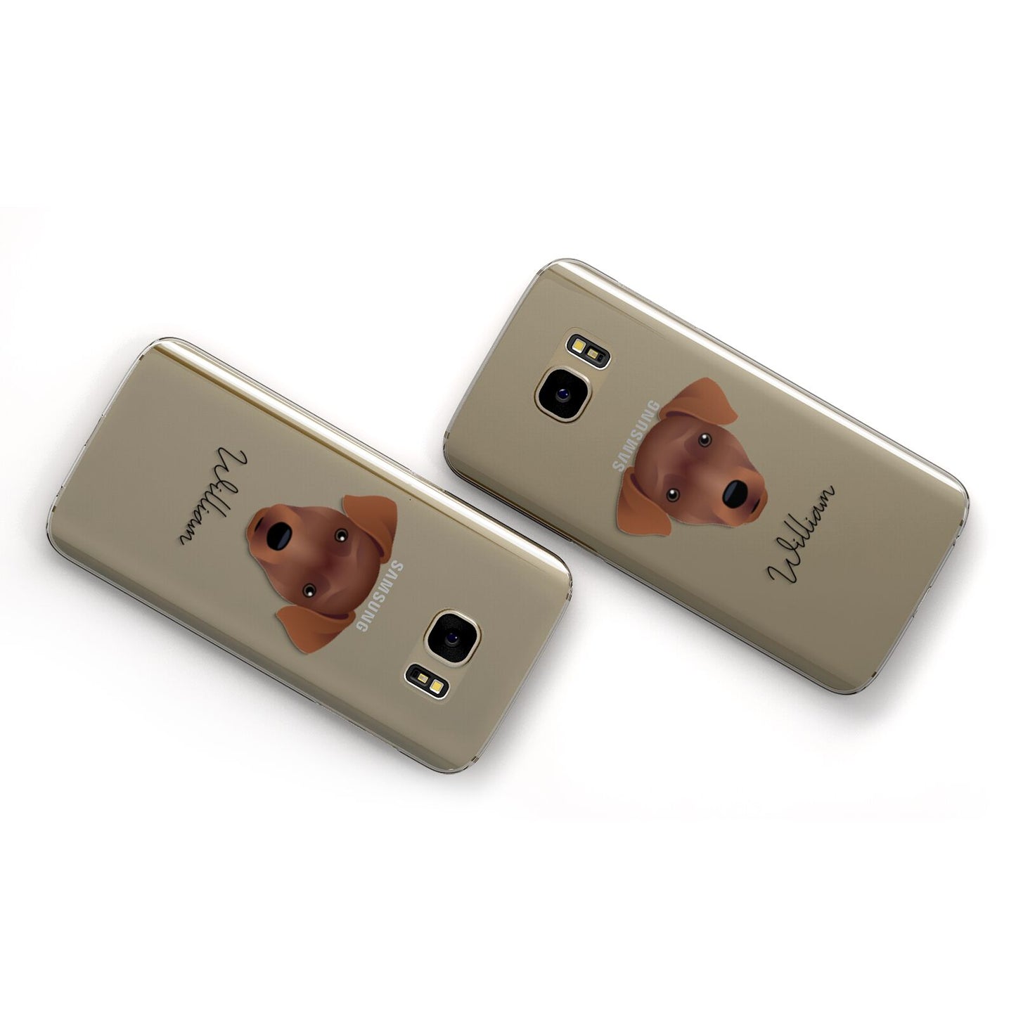 Patterdale Terrier Personalised Samsung Galaxy Case Flat Overview