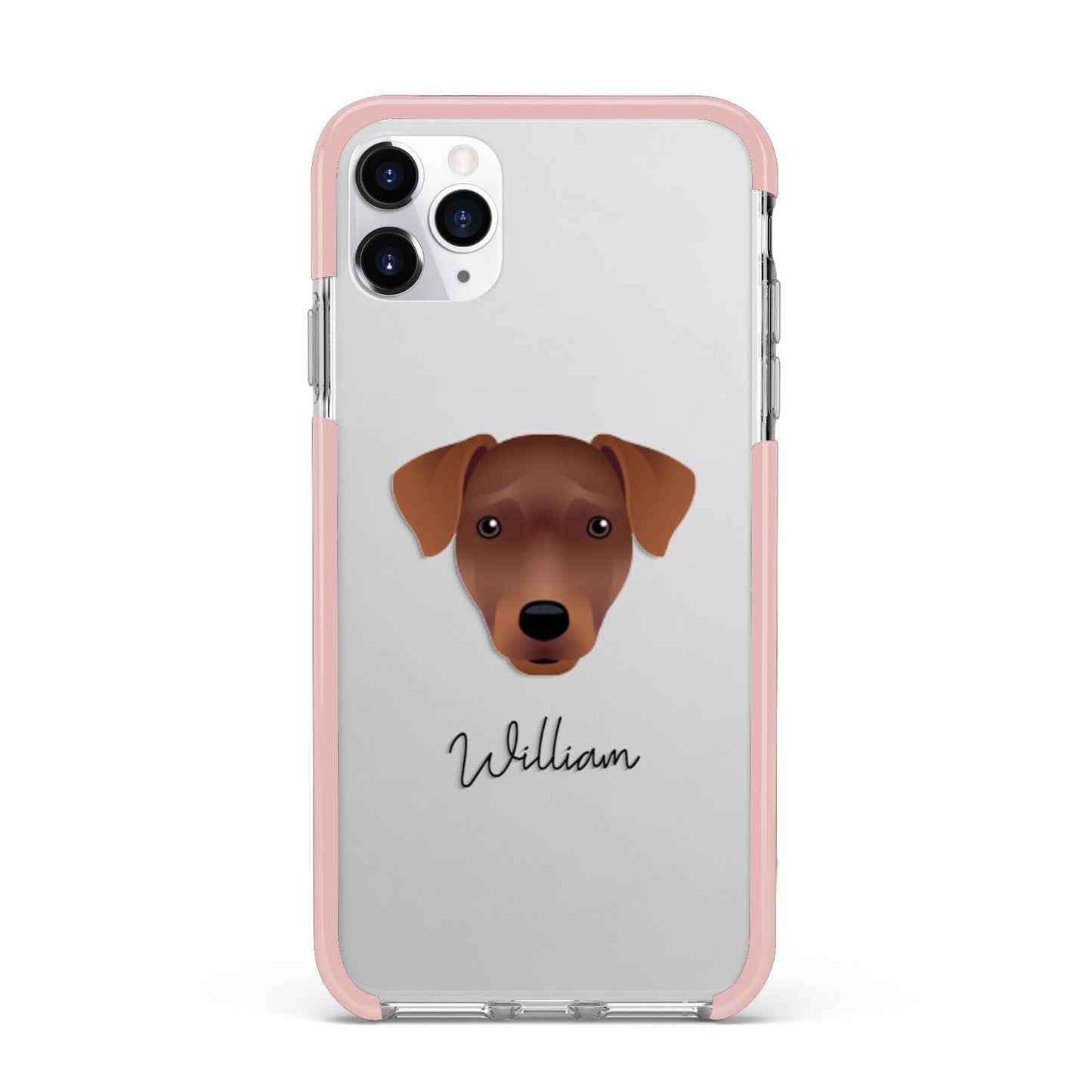 Patterdale Terrier Personalised iPhone 11 Pro Max Impact Pink Edge Case