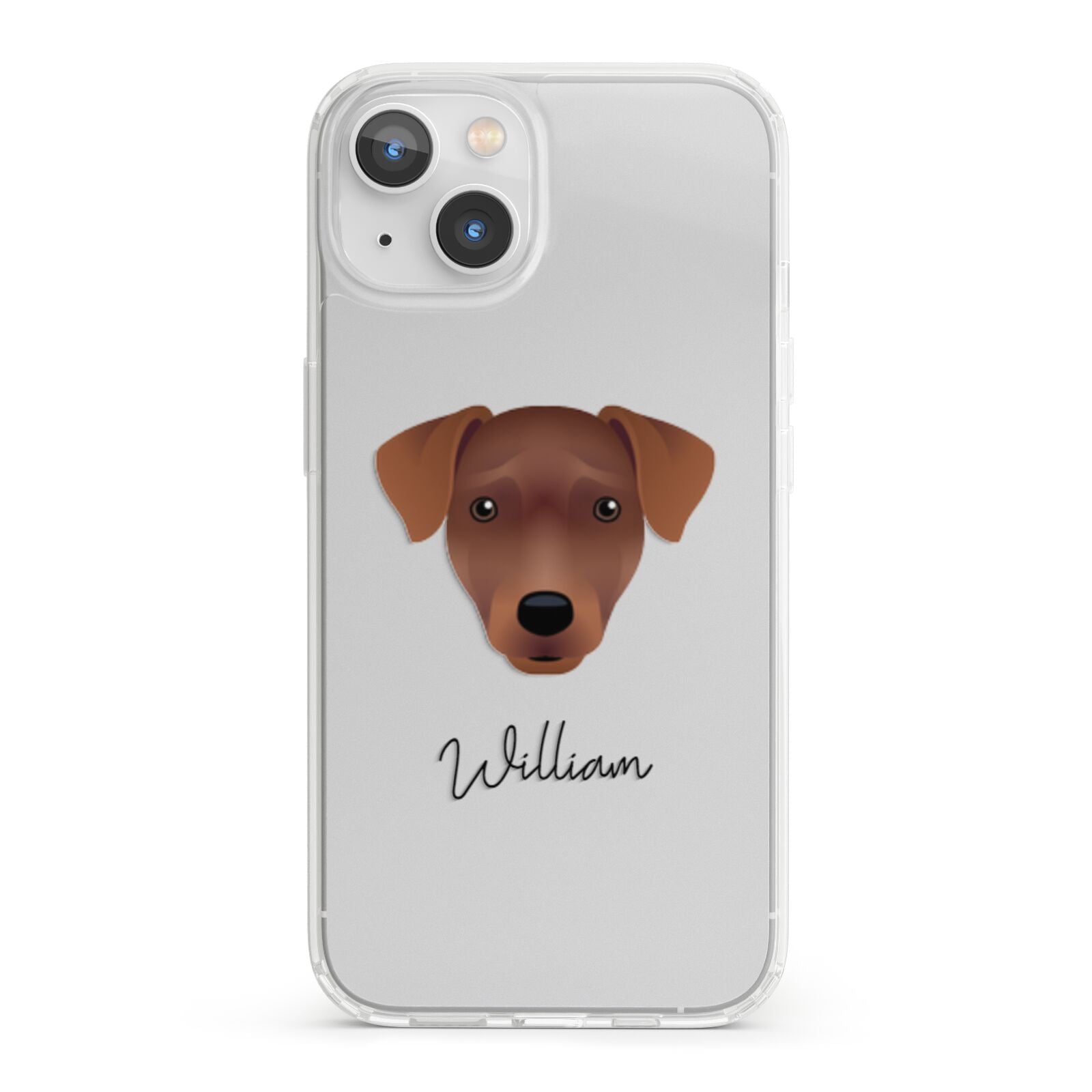 Patterdale Terrier Personalised iPhone 13 Clear Bumper Case