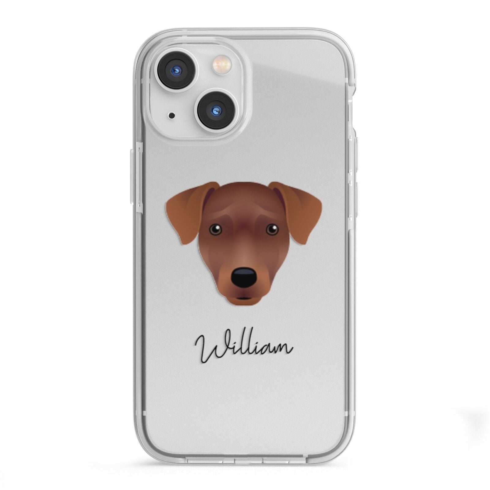 Patterdale Terrier Personalised iPhone 13 Mini TPU Impact Case with White Edges