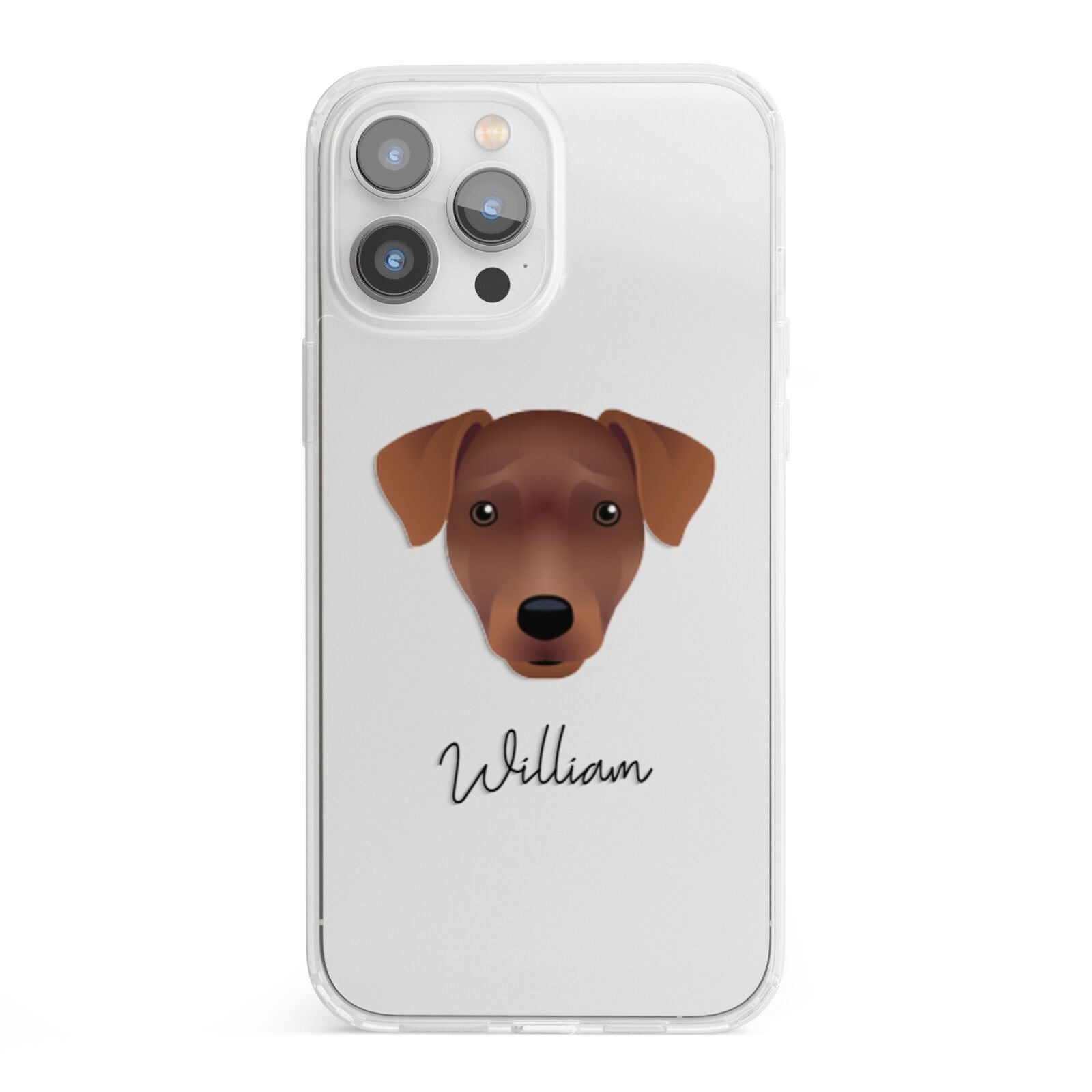 Patterdale Terrier Personalised iPhone 13 Pro Max Clear Bumper Case