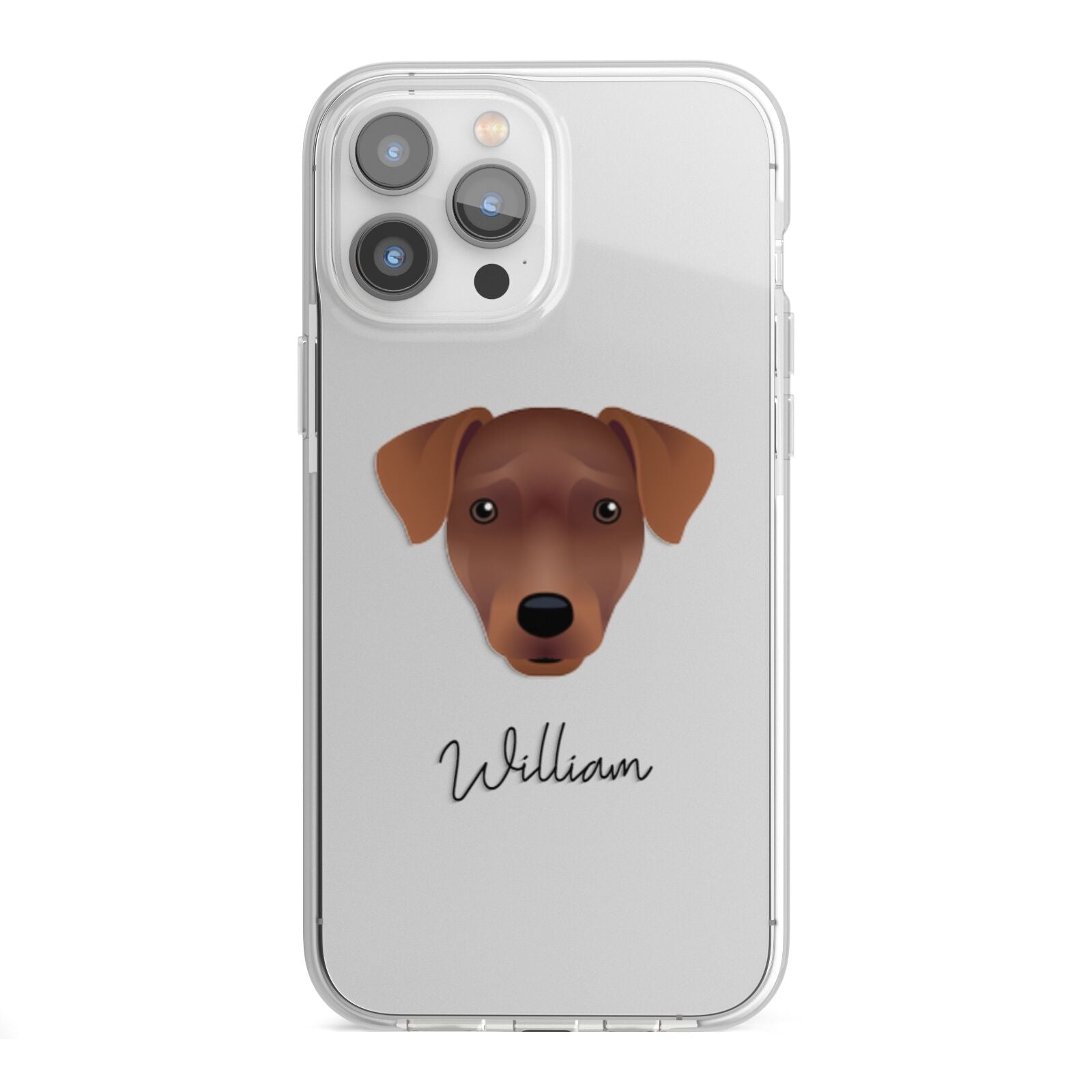 Patterdale Terrier Personalised iPhone 13 Pro Max TPU Impact Case with White Edges