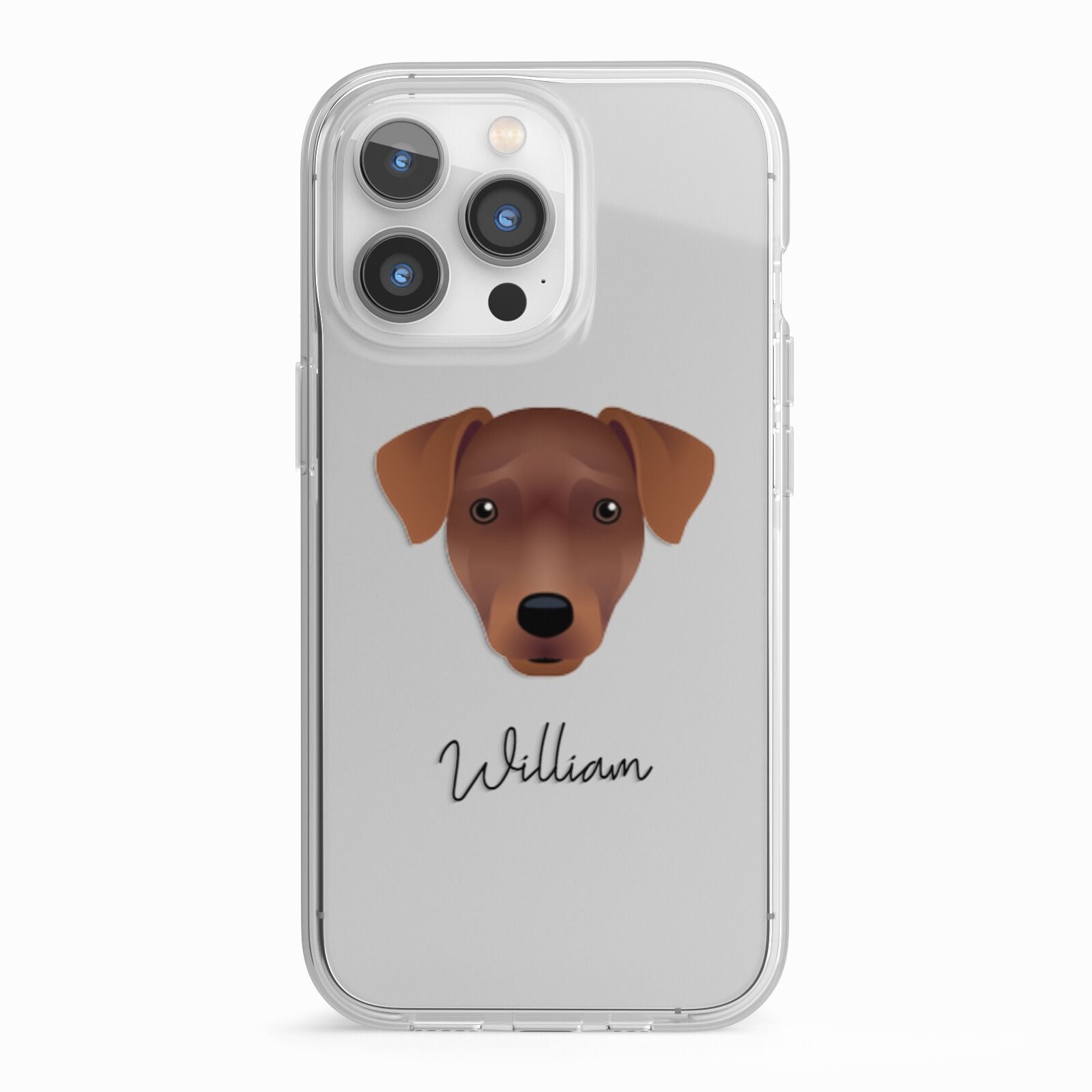 Patterdale Terrier Personalised iPhone 13 Pro TPU Impact Case with White Edges