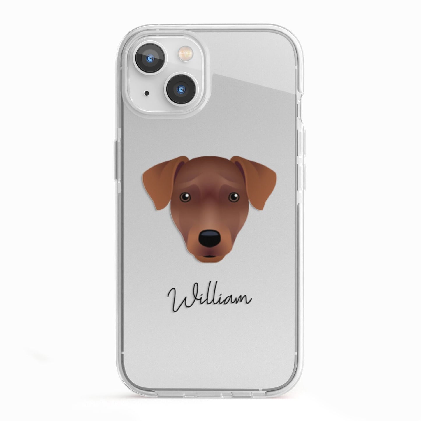 Patterdale Terrier Personalised iPhone 13 TPU Impact Case with White Edges