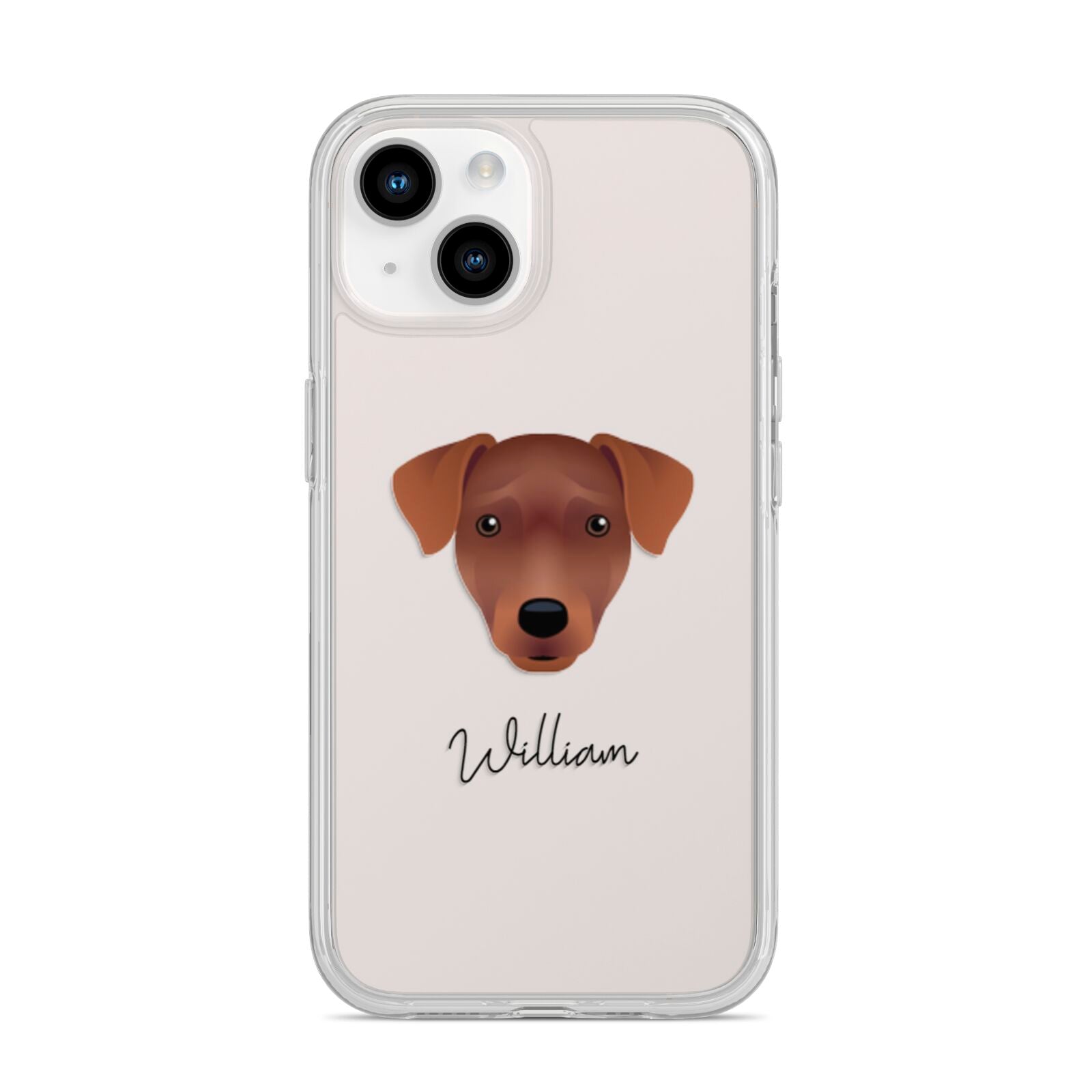 Patterdale Terrier Personalised iPhone 14 Clear Tough Case Starlight