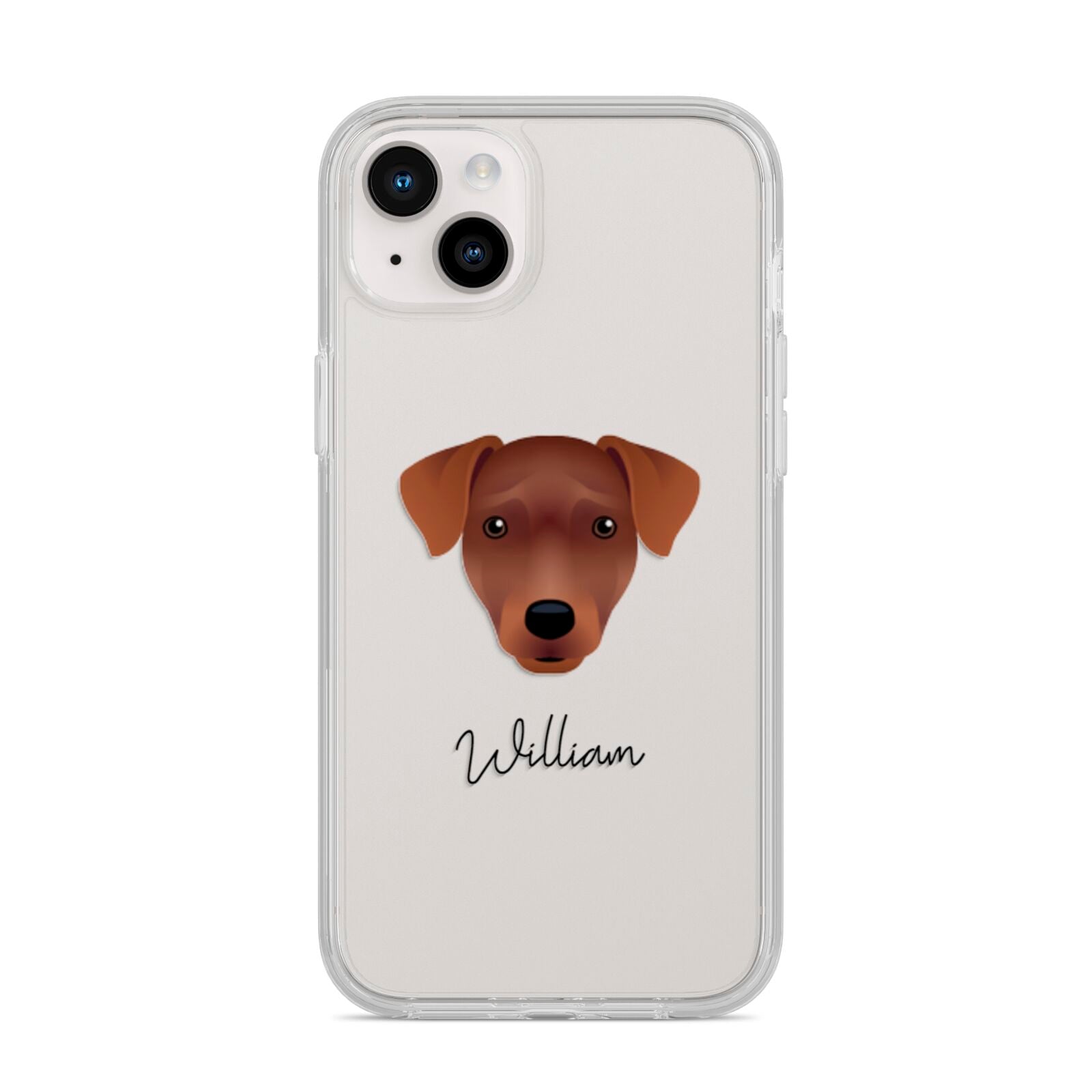 Patterdale Terrier Personalised iPhone 14 Plus Clear Tough Case Starlight