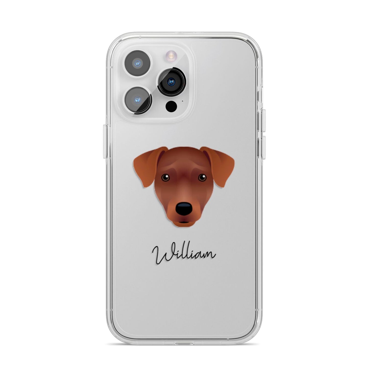 Patterdale Terrier Personalised iPhone 14 Pro Max Clear Tough Case Silver