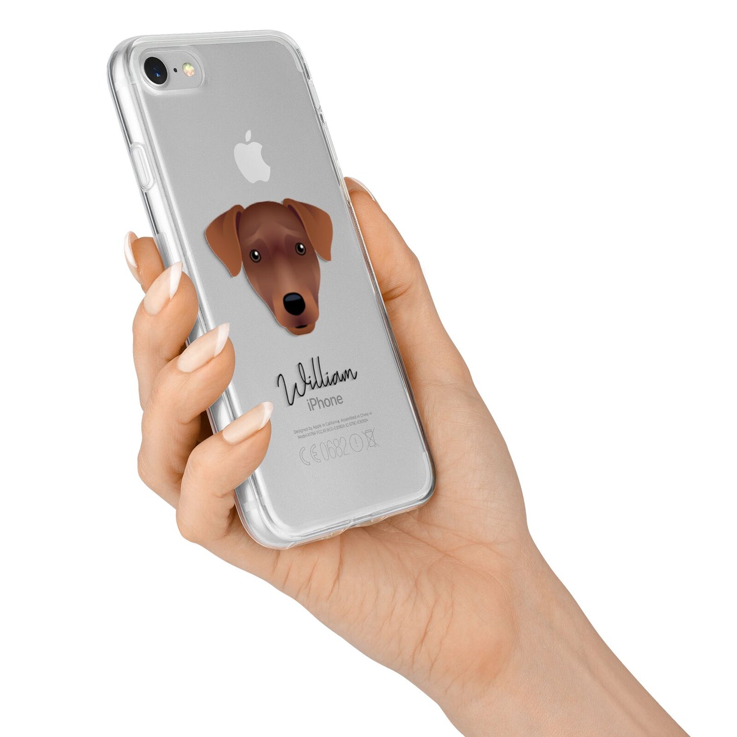 Patterdale Terrier Personalised iPhone 7 Bumper Case on Silver iPhone Alternative Image