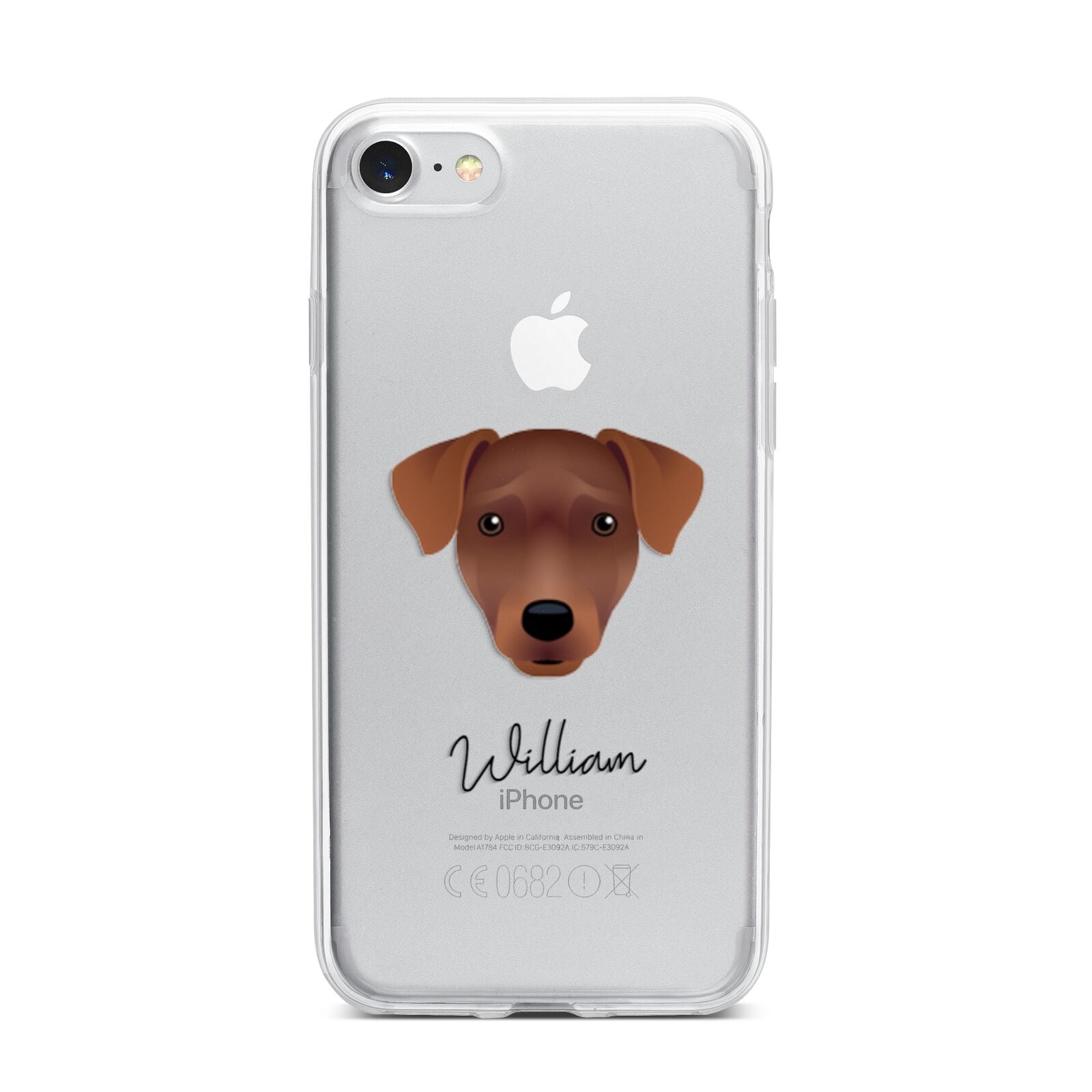 Patterdale Terrier Personalised iPhone 7 Bumper Case on Silver iPhone