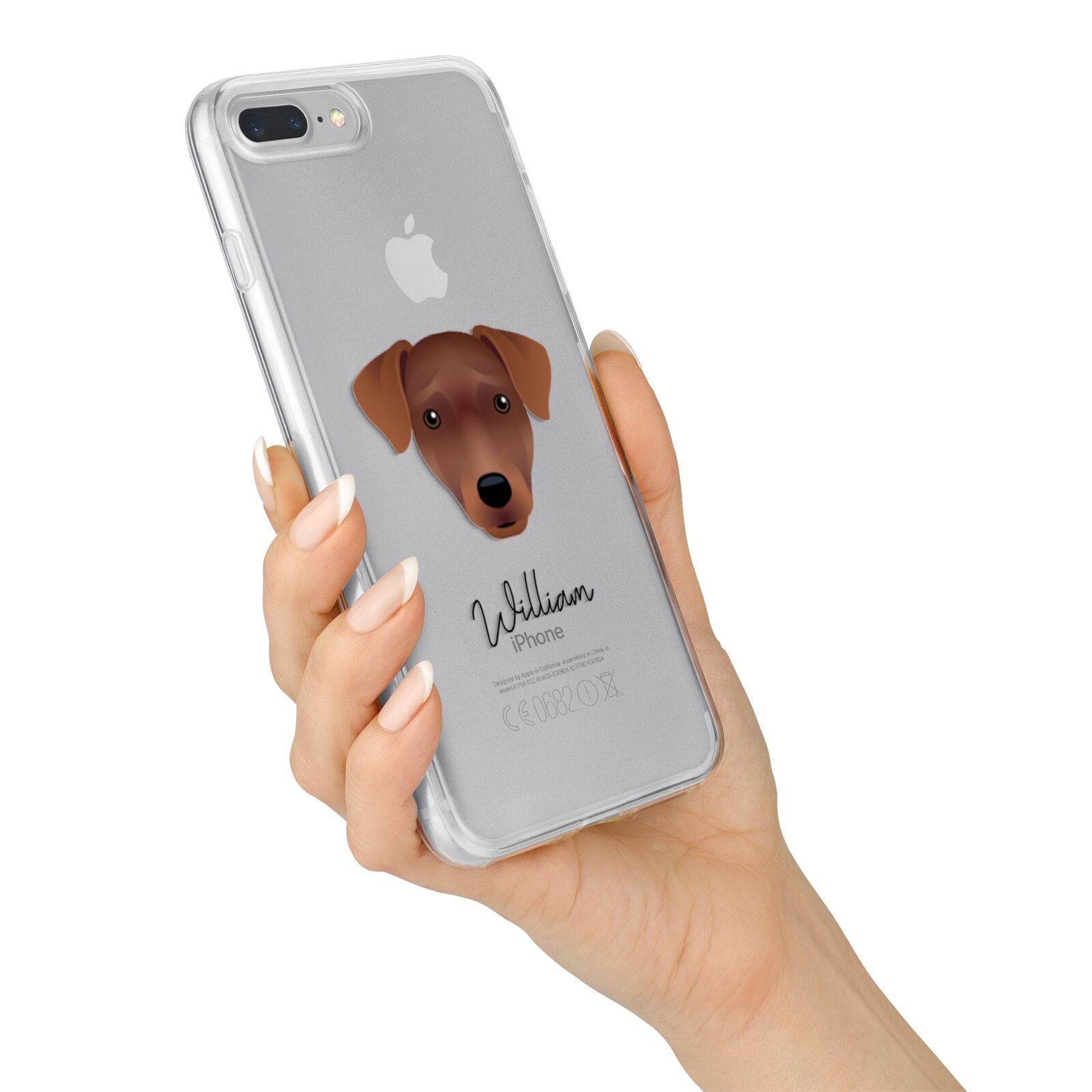 Patterdale Terrier Personalised iPhone 7 Plus Bumper Case on Silver iPhone Alternative Image