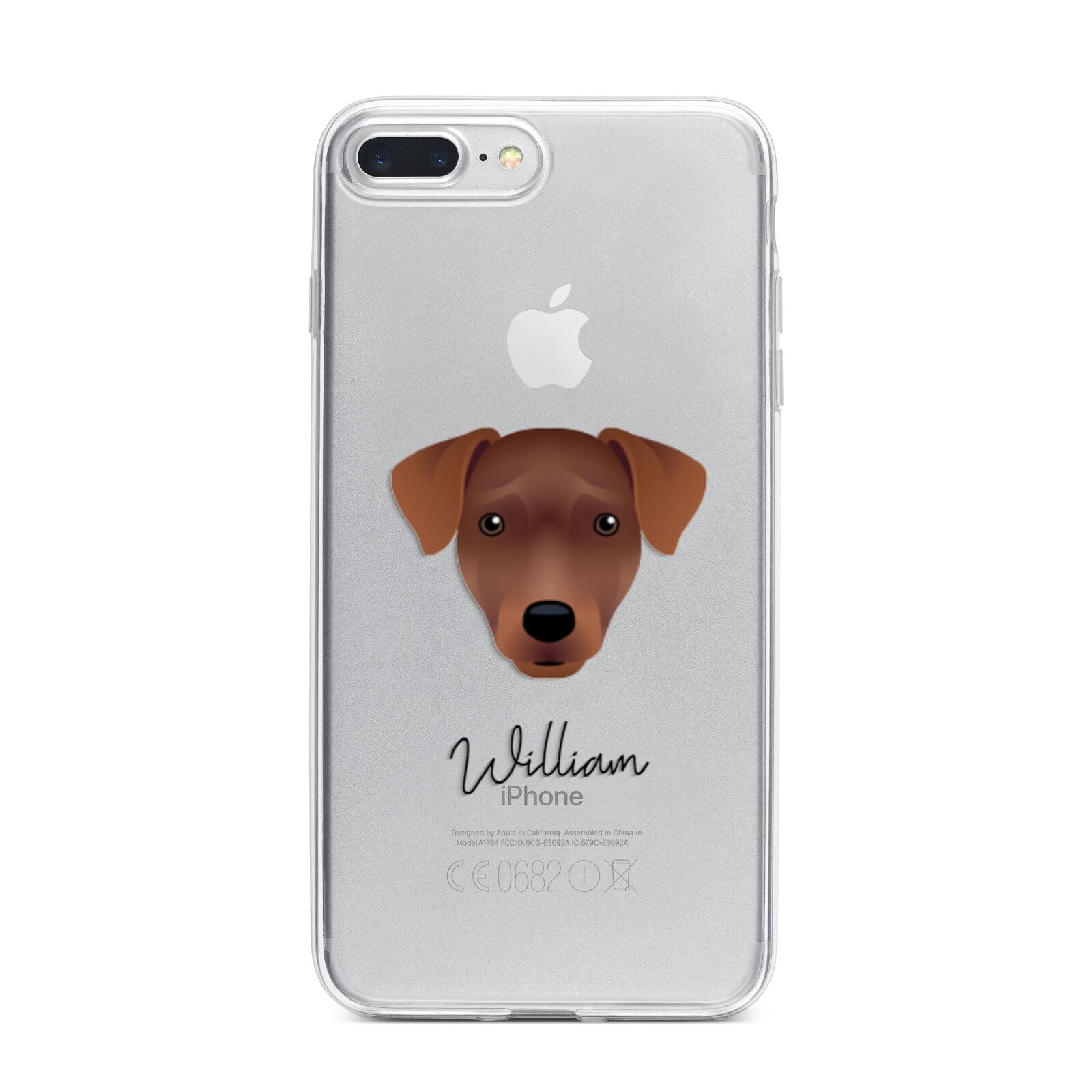 Patterdale Terrier Personalised iPhone 7 Plus Bumper Case on Silver iPhone