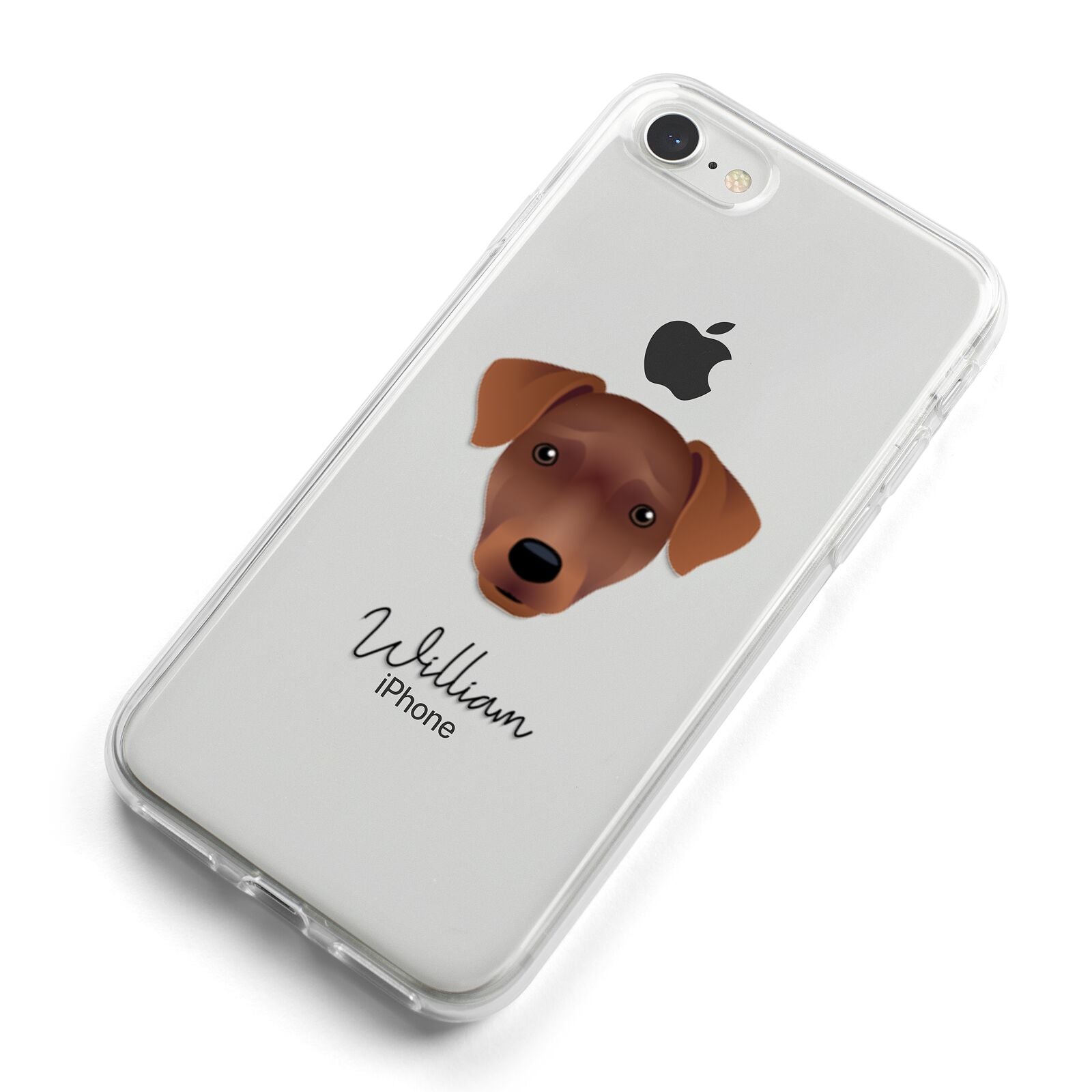 Patterdale Terrier Personalised iPhone 8 Bumper Case on Silver iPhone Alternative Image