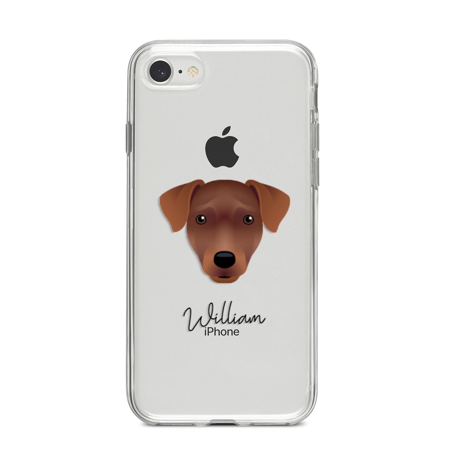 Patterdale Terrier Personalised iPhone 8 Bumper Case on Silver iPhone