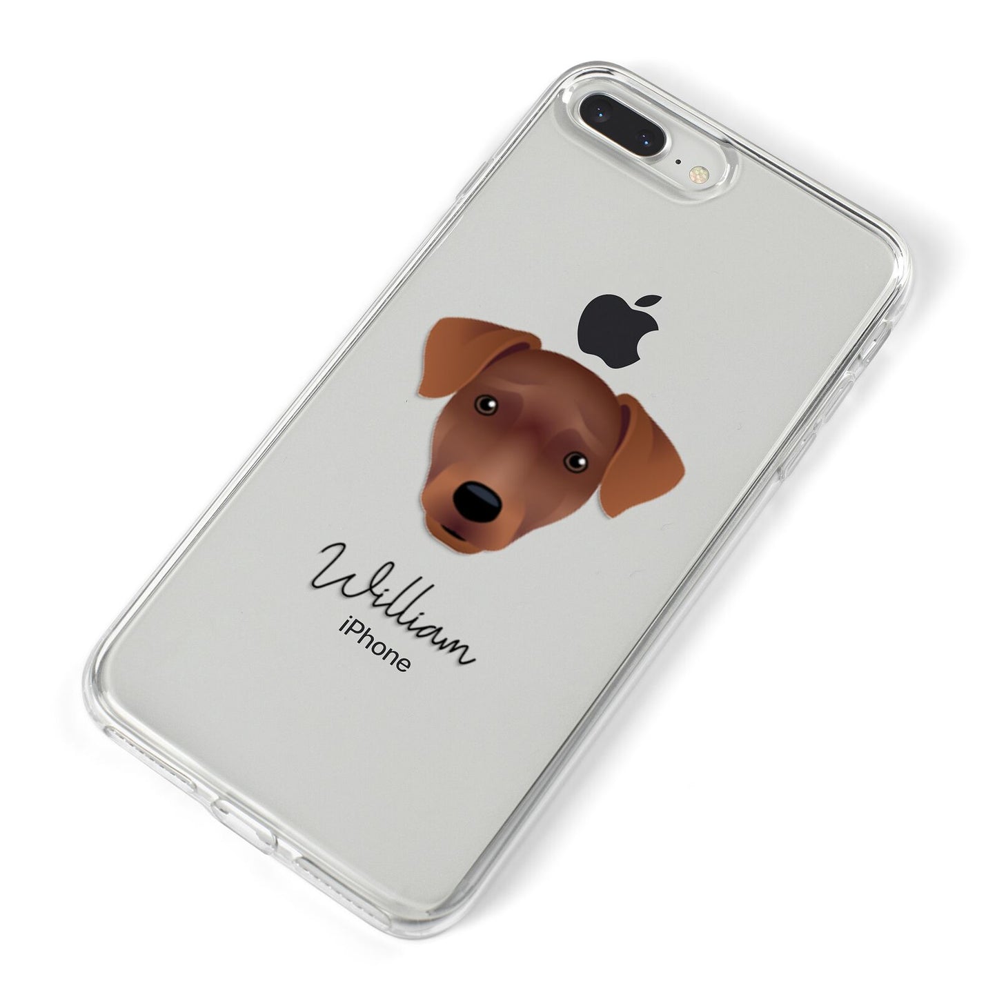 Patterdale Terrier Personalised iPhone 8 Plus Bumper Case on Silver iPhone Alternative Image