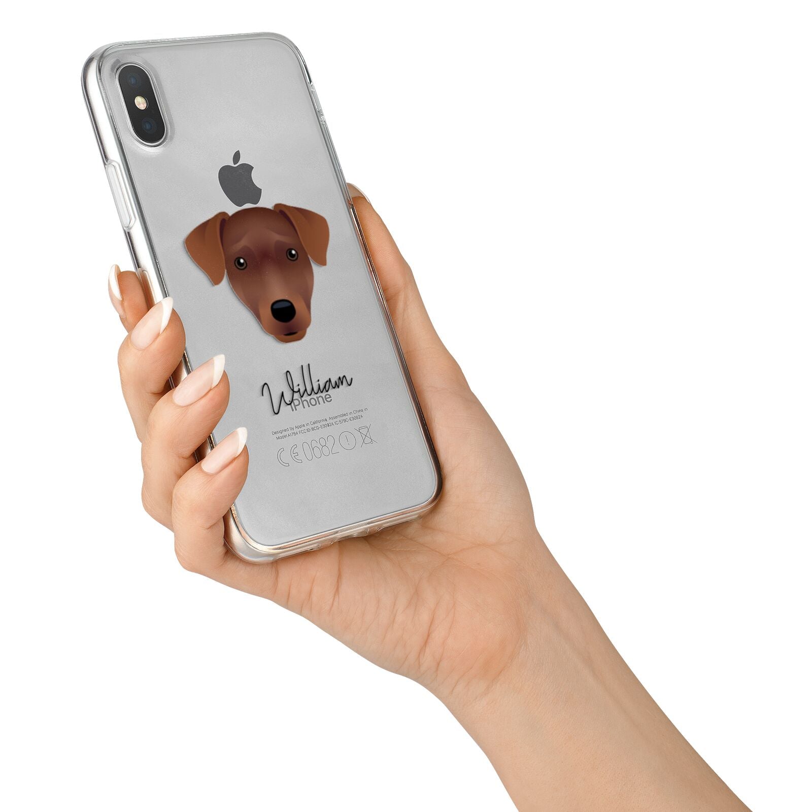 Patterdale Terrier Personalised iPhone X Bumper Case on Silver iPhone Alternative Image 2