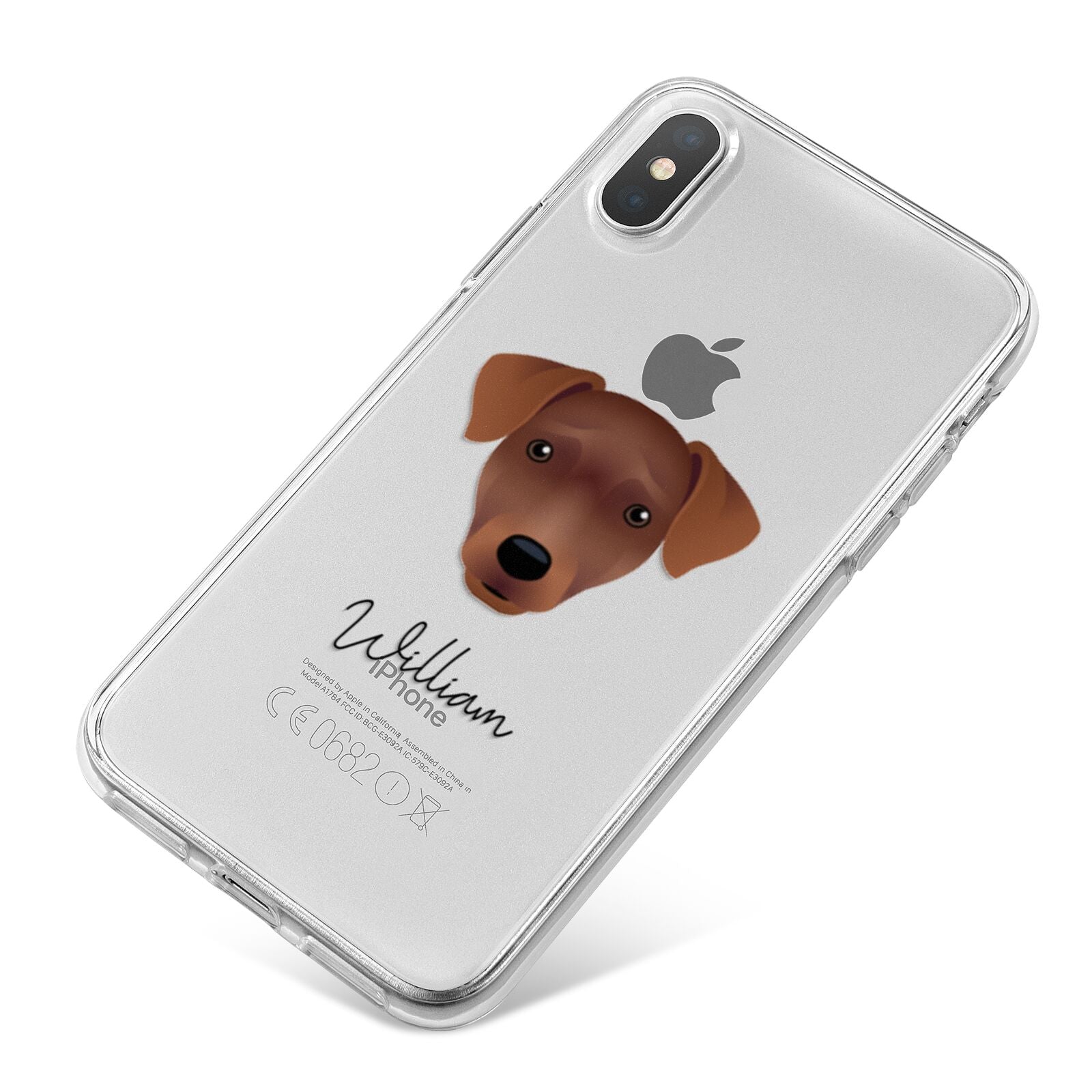 Patterdale Terrier Personalised iPhone X Bumper Case on Silver iPhone