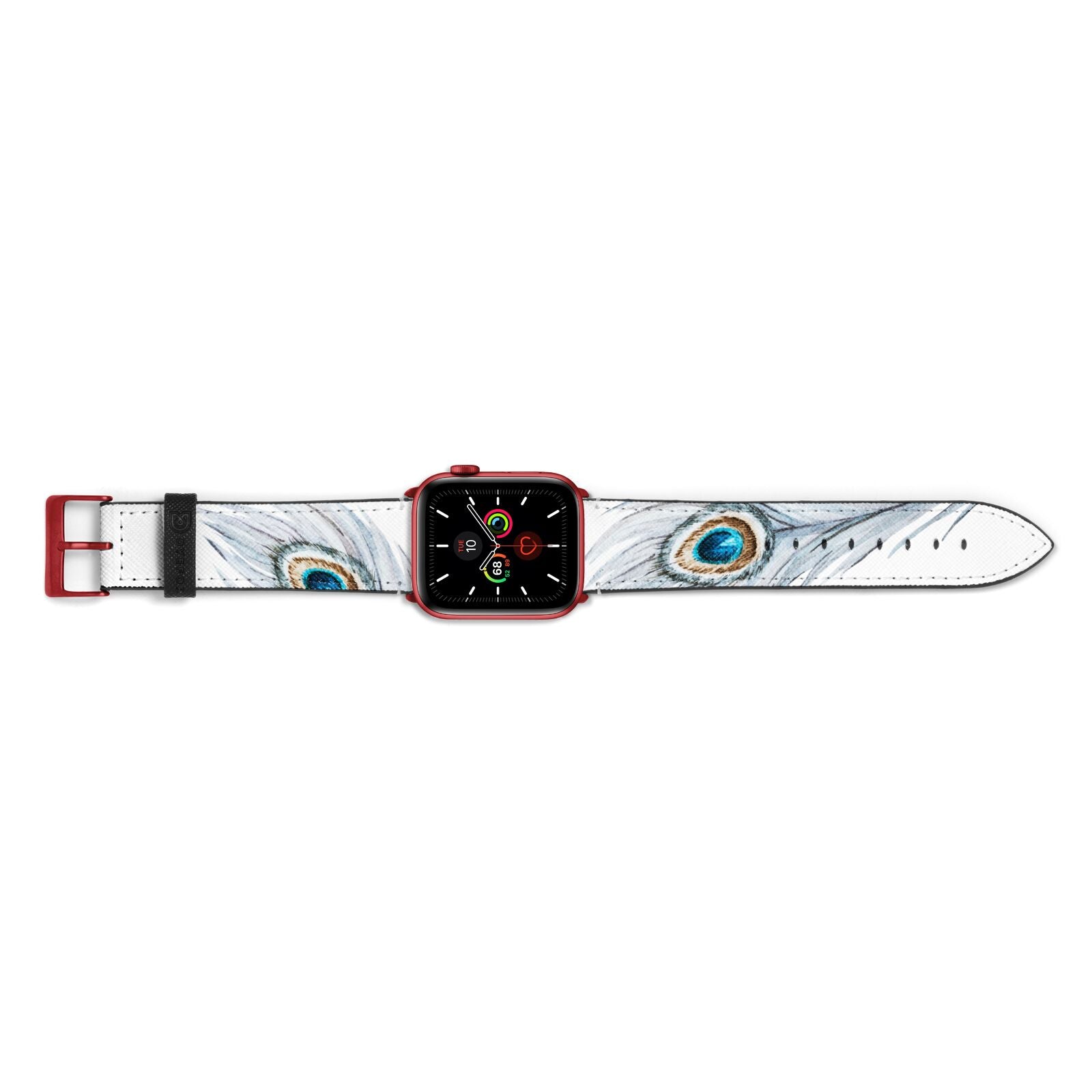 Peacock Apple Watch Strap Landscape Image Red Hardware