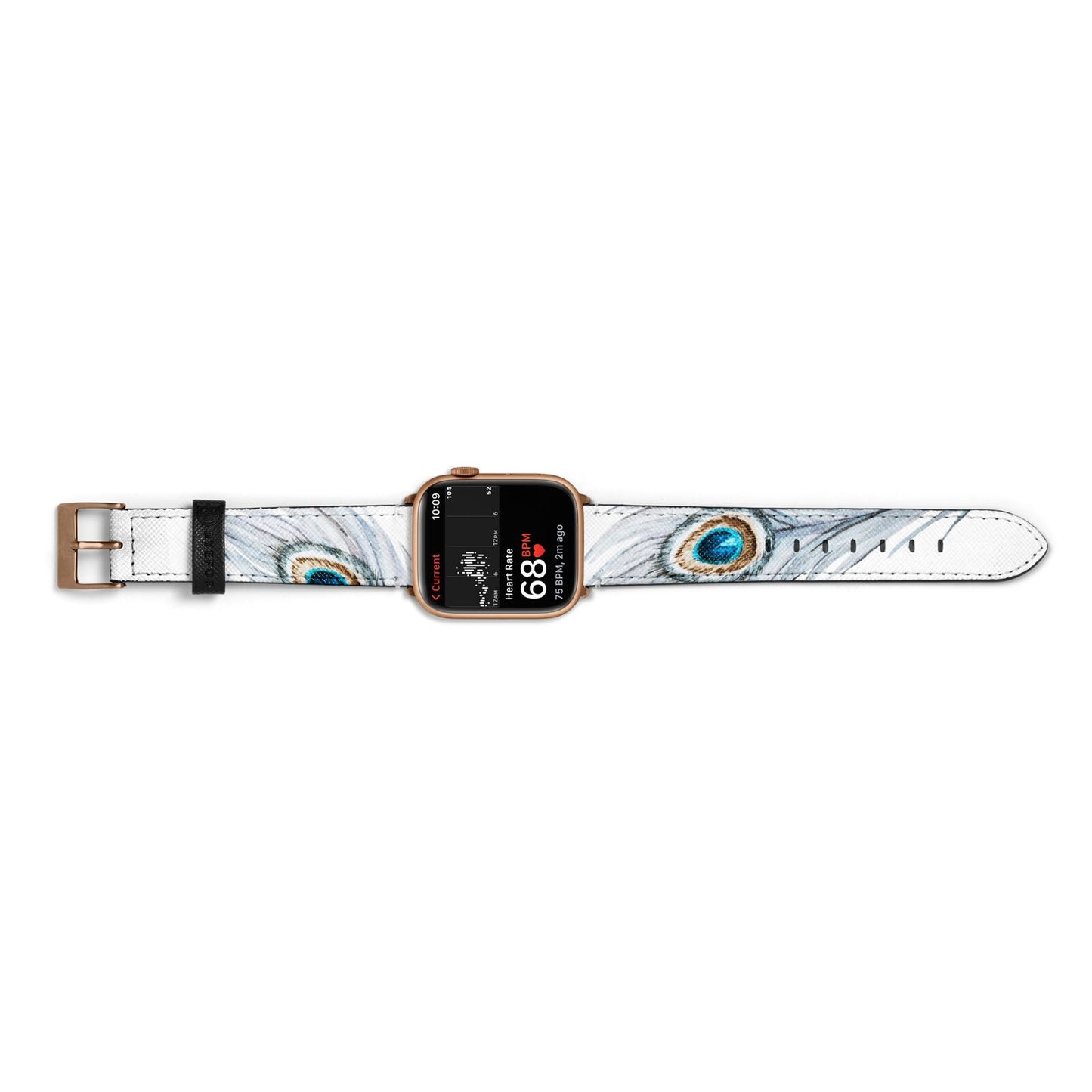 Peacock Apple Watch Strap Size 38mm Landscape Image Gold Hardware