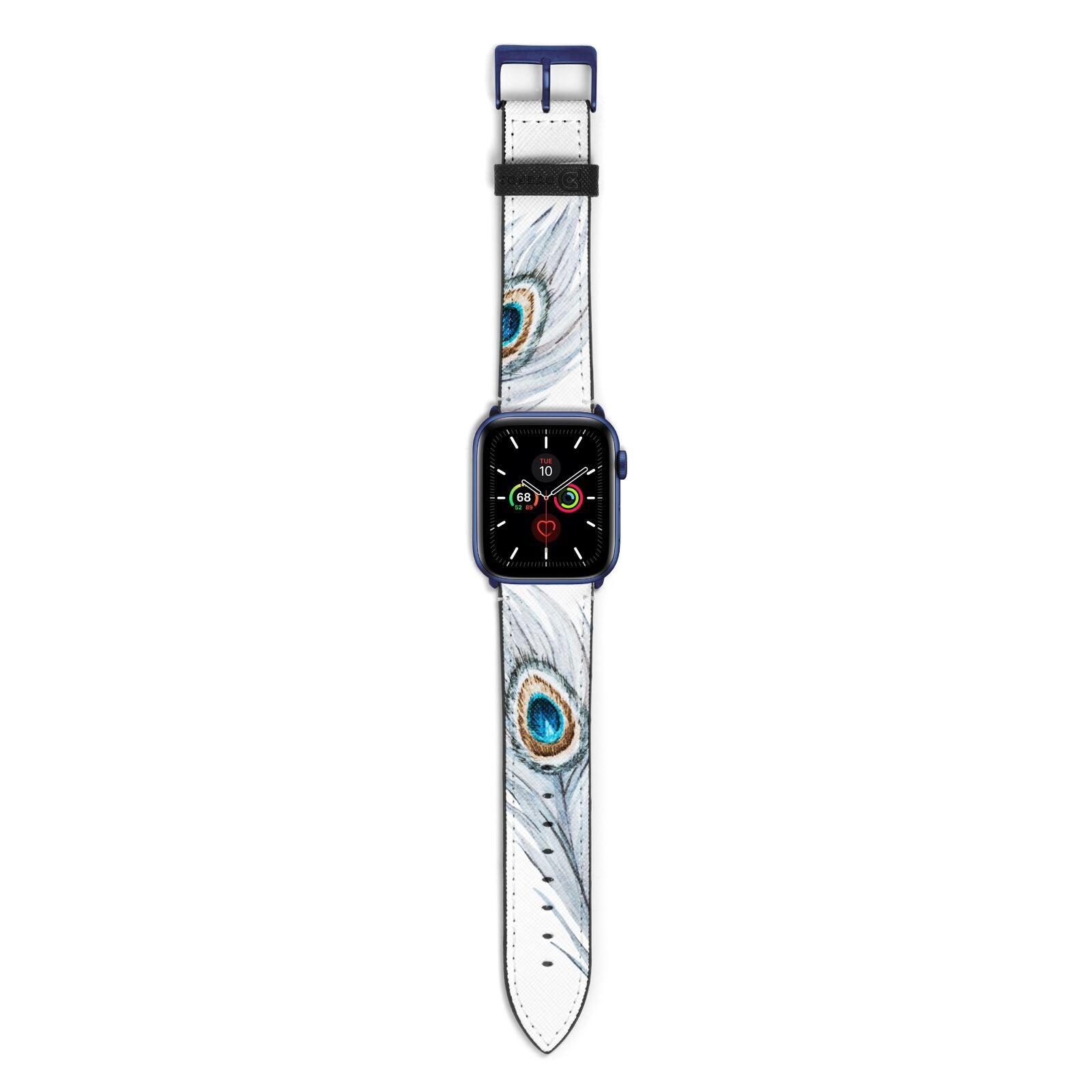 Peacock Apple Watch Strap with Blue Hardware