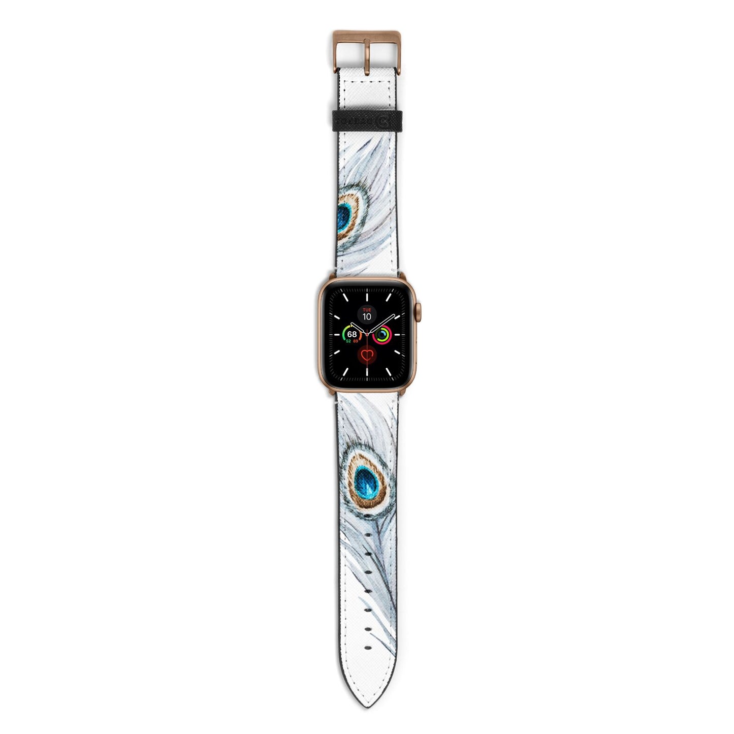 Peacock Apple Watch Strap with Gold Hardware