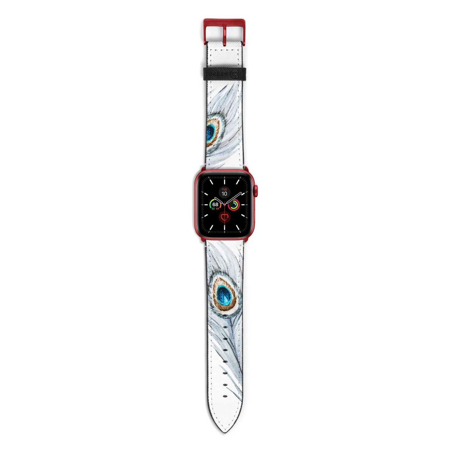 Peacock Apple Watch Strap with Red Hardware