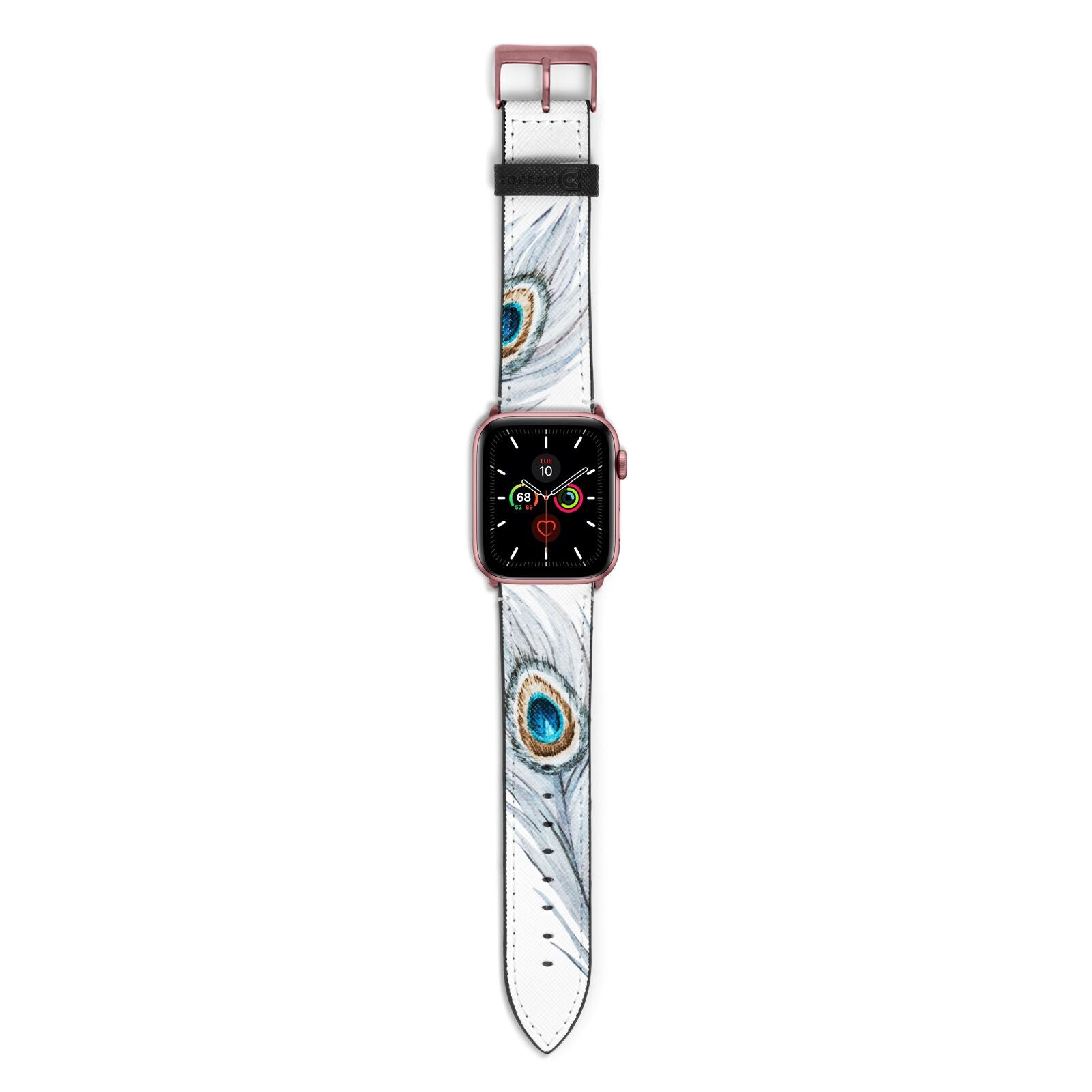 Peacock Apple Watch Strap with Rose Gold Hardware