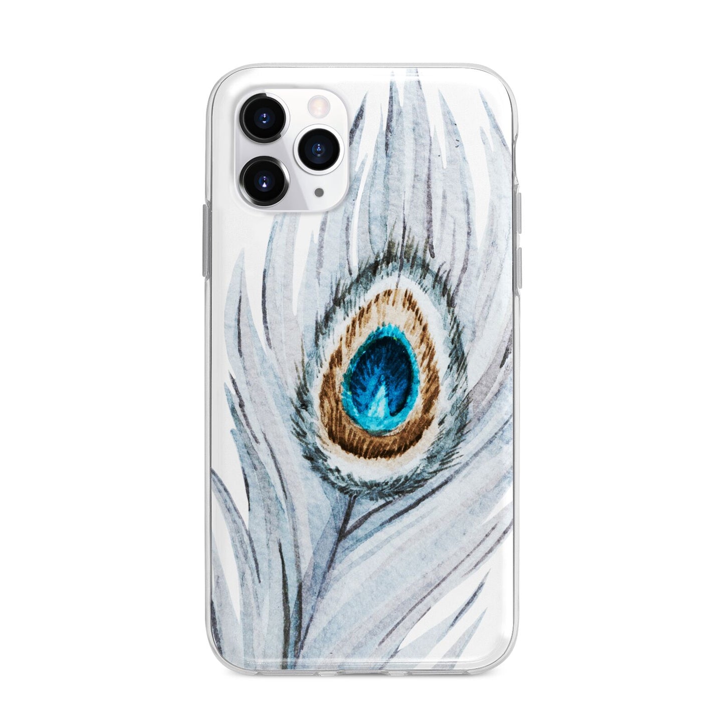 Peacock Apple iPhone 11 Pro in Silver with Bumper Case