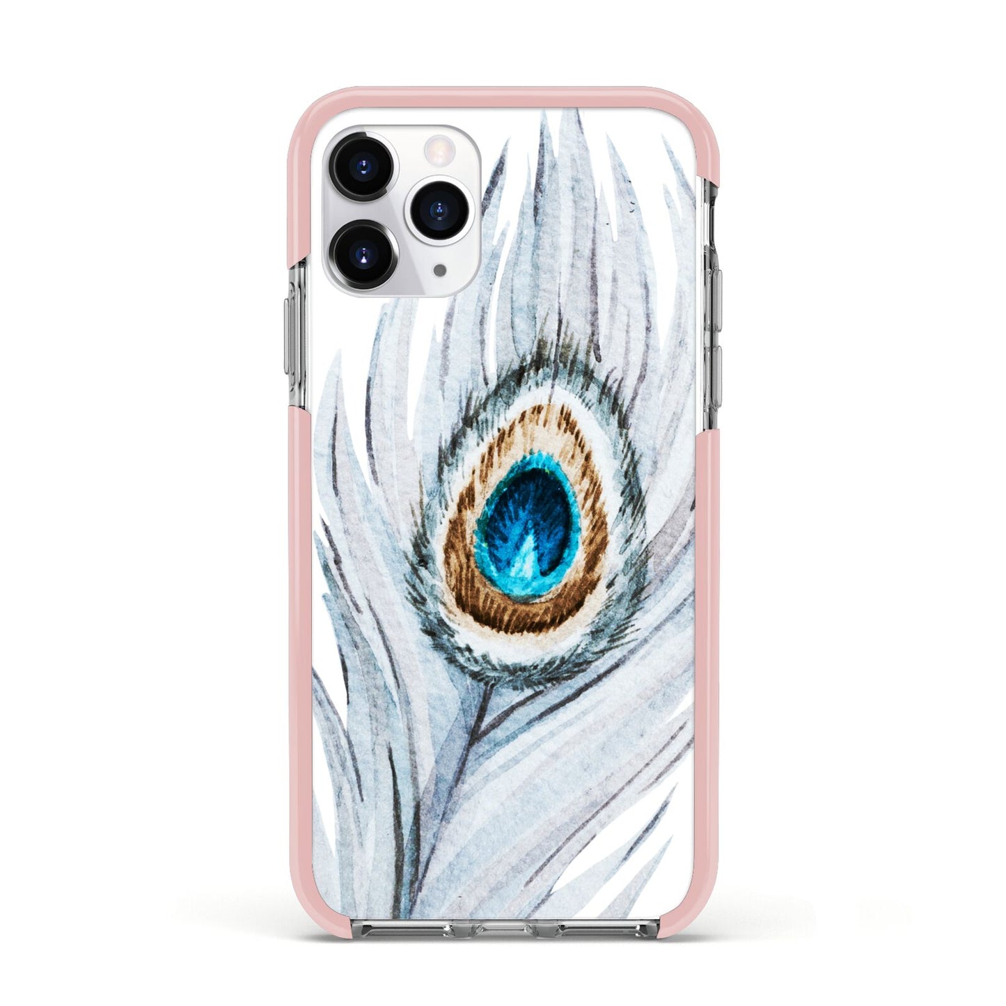 Peacock Apple iPhone 11 Pro in Silver with Pink Impact Case